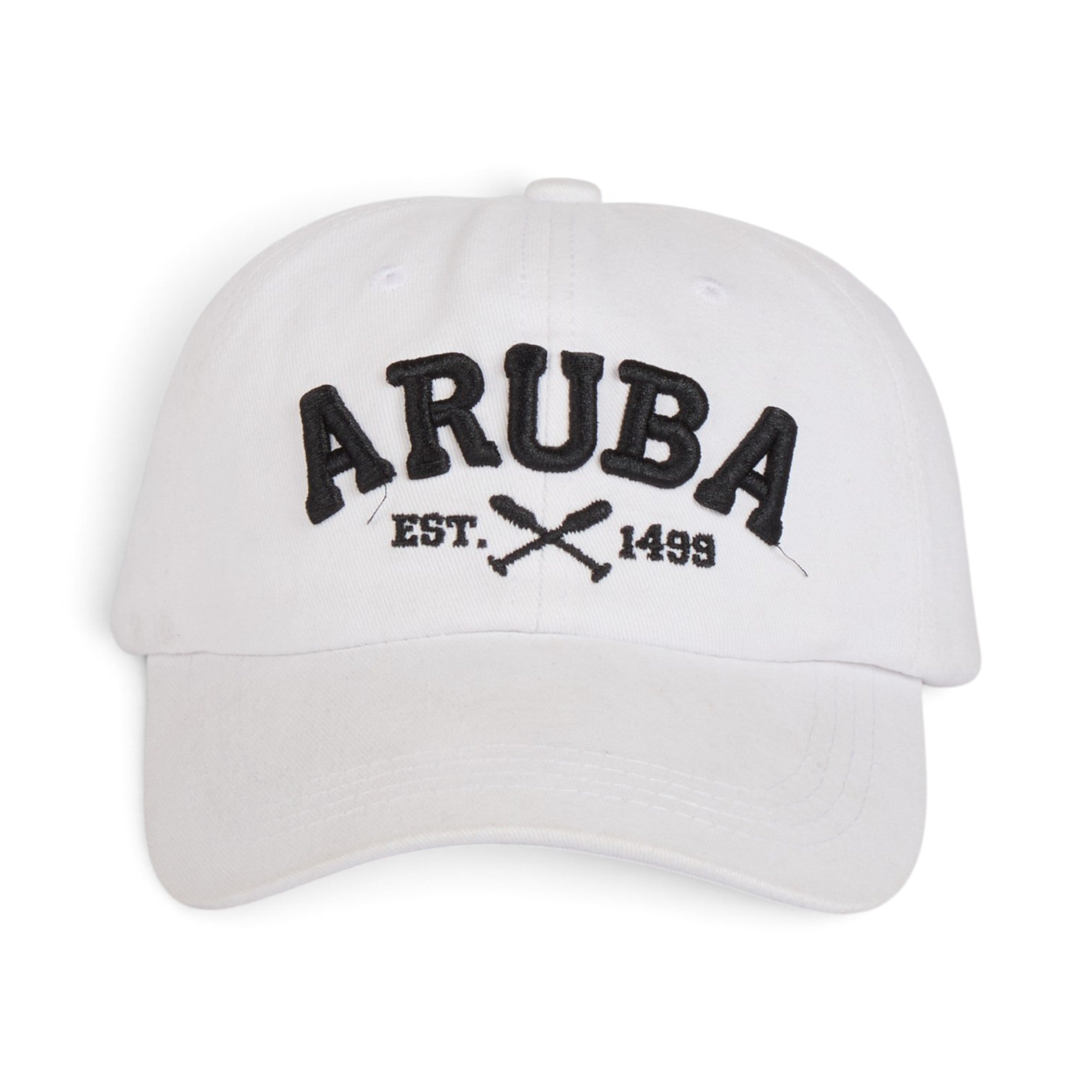 White Aruba Embroidered Baseball Cap