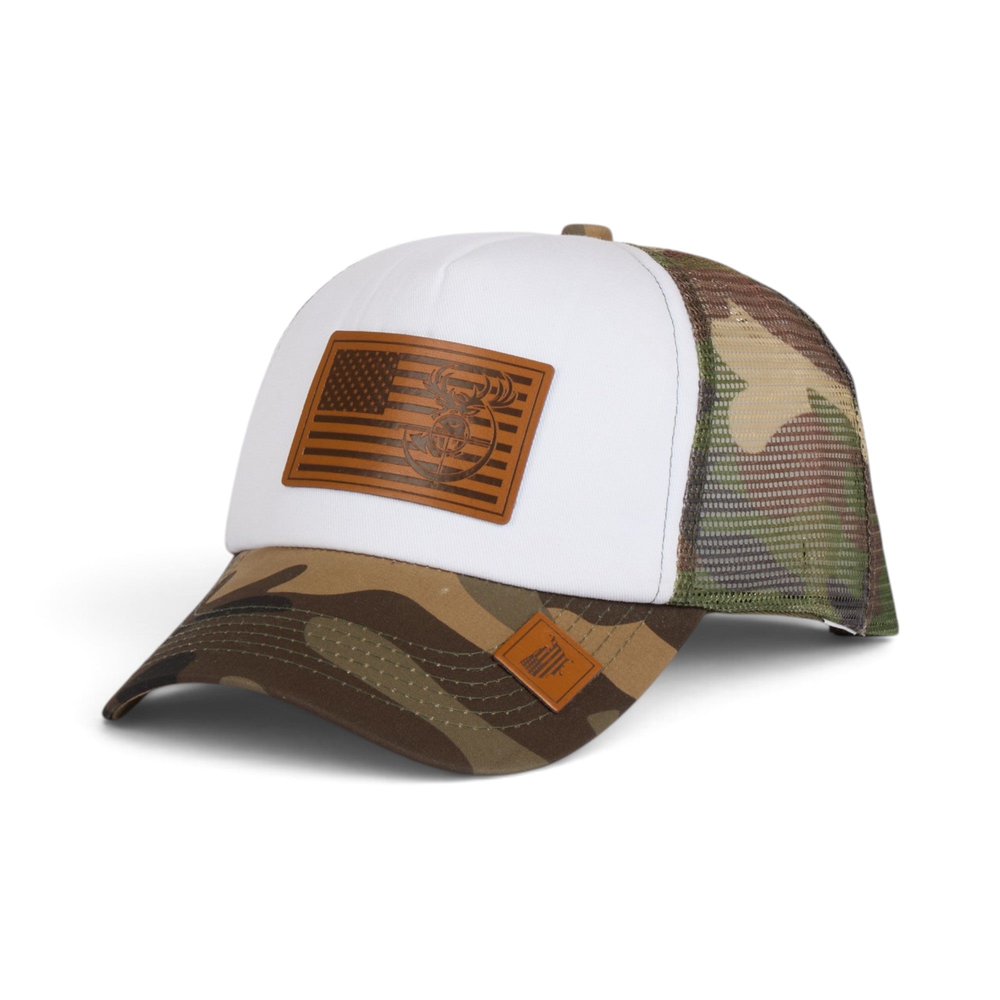 Camo American Flag Patch Trucker Cap