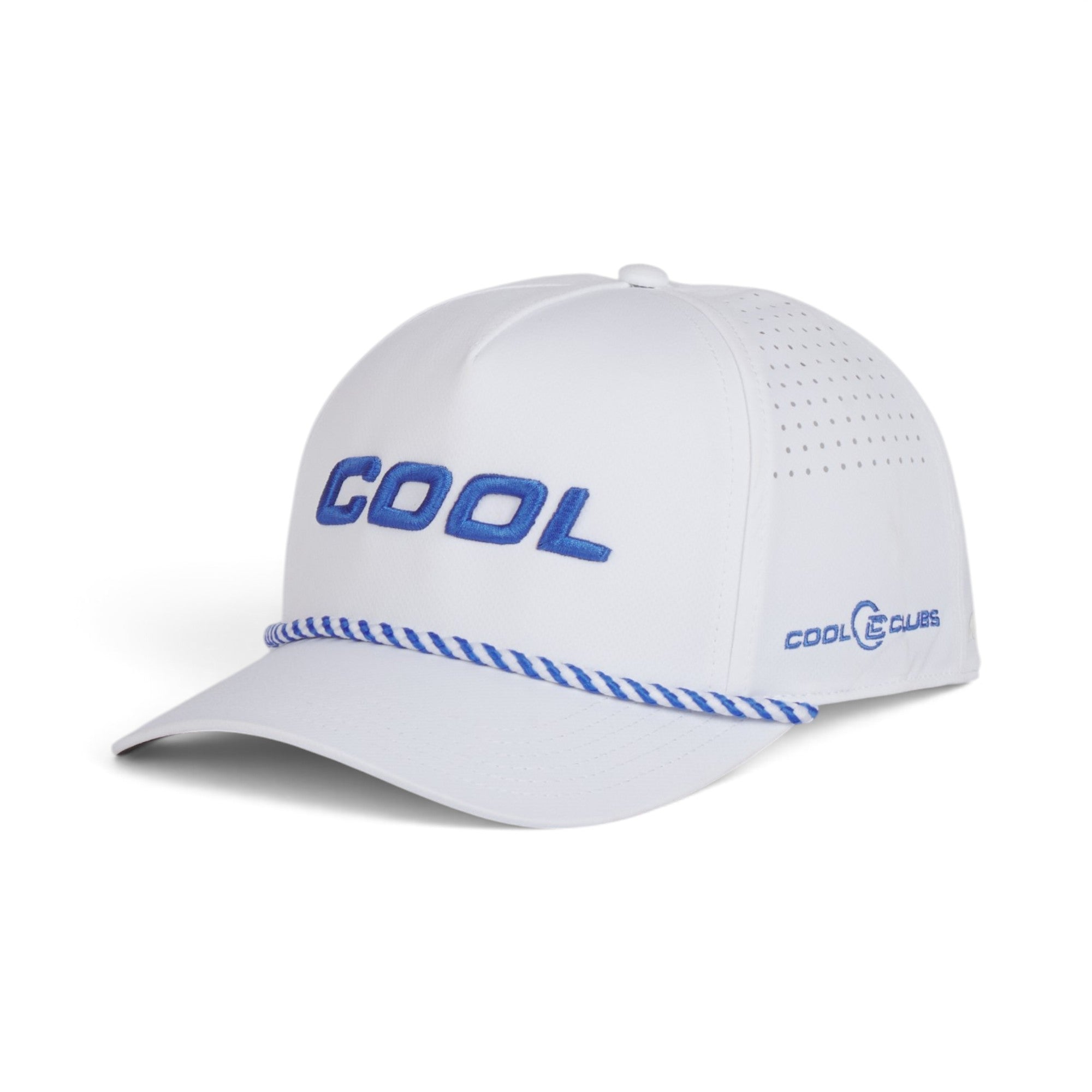 Cool Clubs Premium Performance Cap – White & Blue Sport Edition