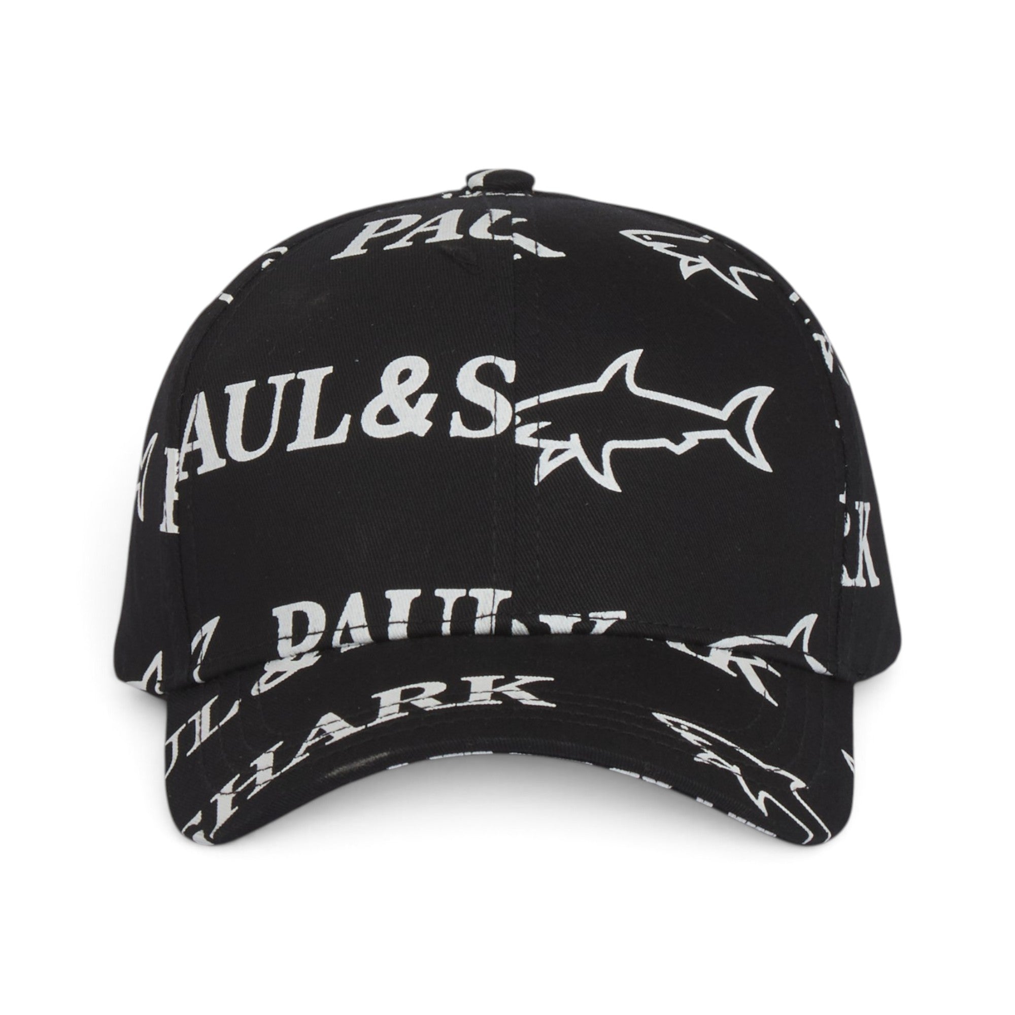 Paul & Shark Premium All-Over Logo Cap – Black Monogram Edition