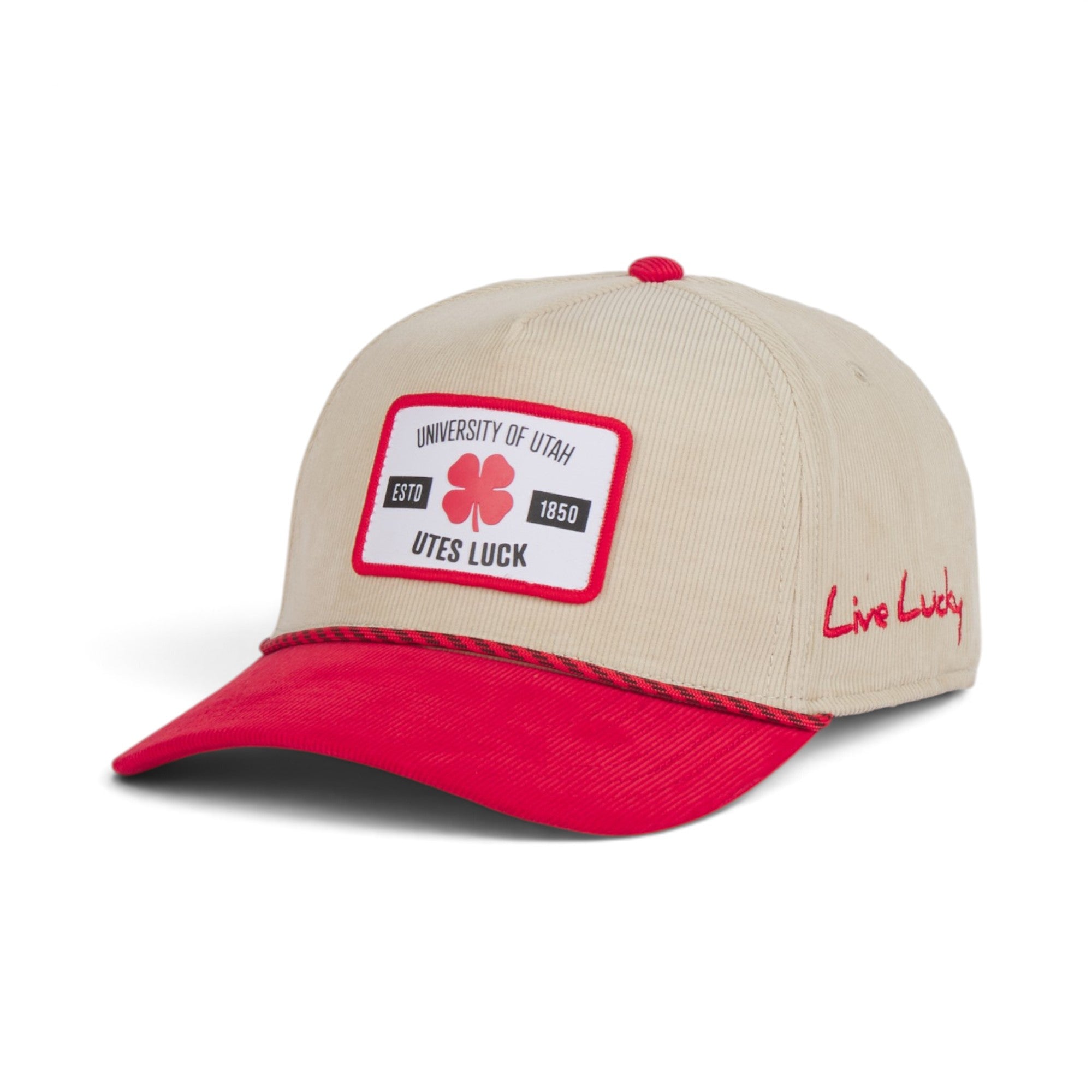 Shockers Luck Premium Corduroy Baseball Cap – Vintage Collegiate Patch with Rope Detail – Adjustable Unisex Hat