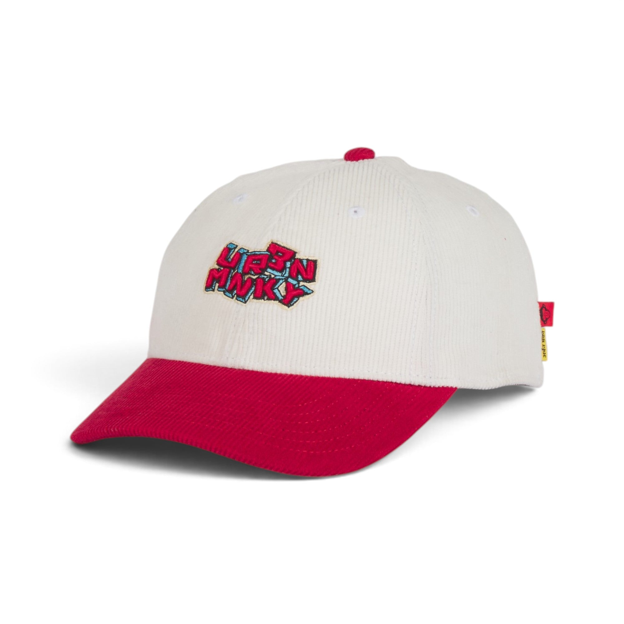 Urban Monkey Premium Corduroy Baseball Cap – Signature Embroidered Logo – Contrast Brim Adjustable Unisex Hat