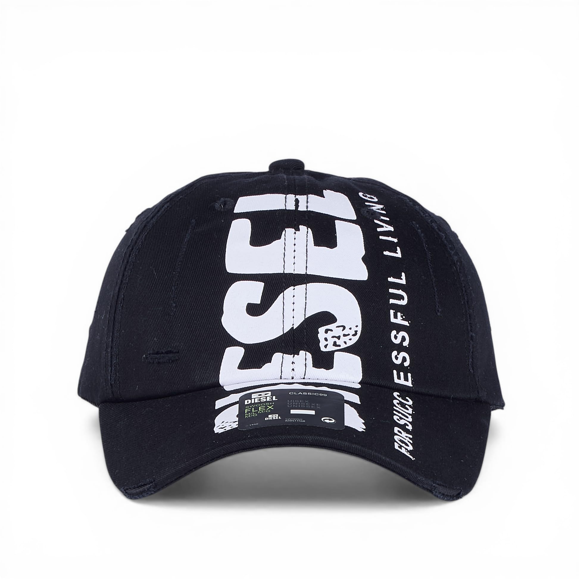 BabaCap Printed Baseball Cap, White, Bold Front Graphic Design, Adjustable Dad Hat for Men and Women