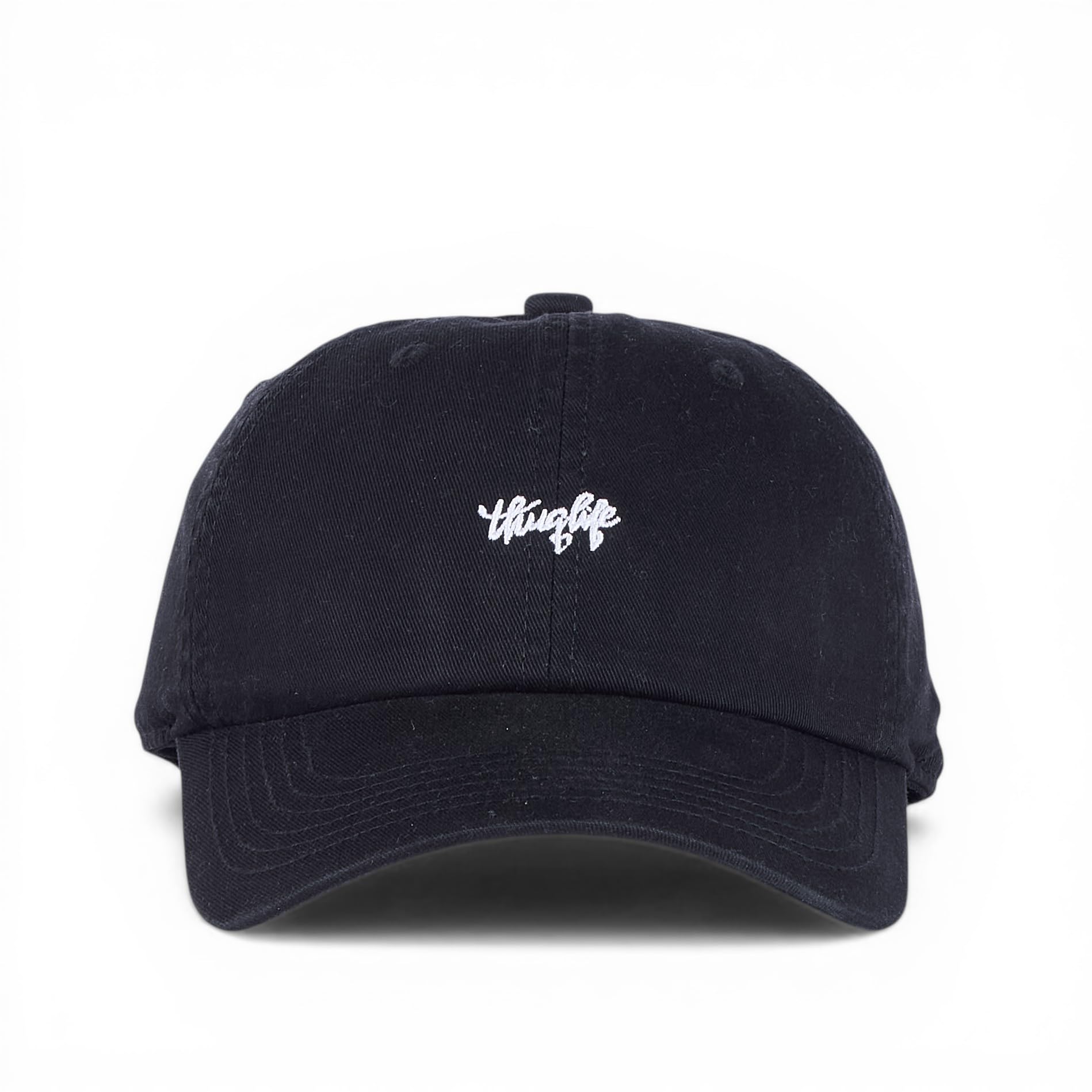 BabaCap Black Cotton Twill Dad Hat, Adjustable Baseball Cap with Embroidered Detail for Men and Women