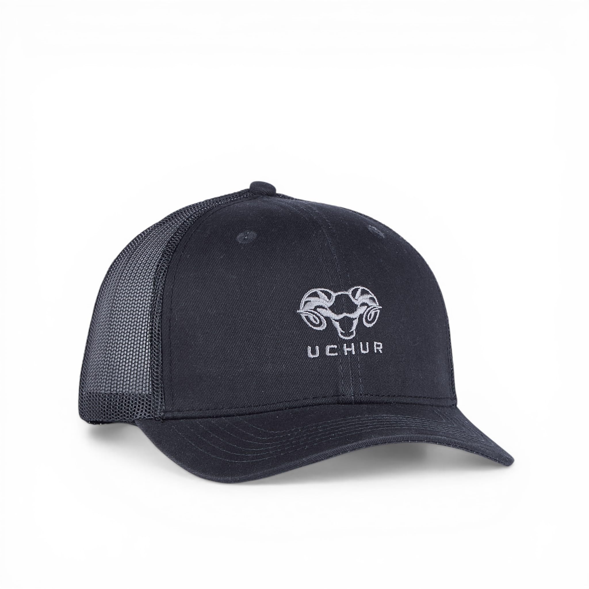 BabaCap Trucker Cap, Black, Cotton Blend, Mesh Back, Adjustable, Embroidered Detail, Curved Brim, for Men and Women