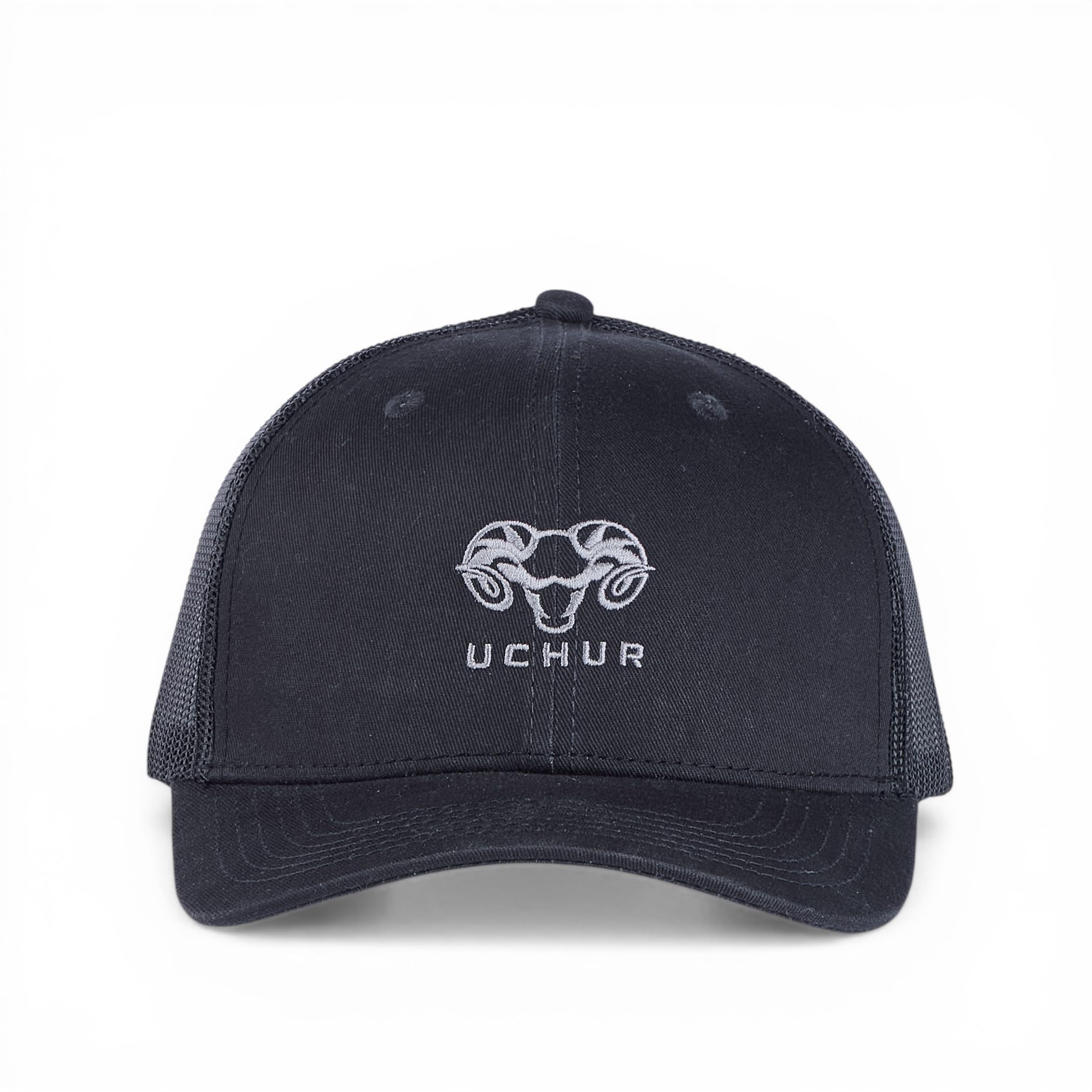 BabaCap Trucker Cap, Black, Cotton Blend, Mesh Back, Adjustable, Embroidered Detail, Curved Brim, for Men and Women