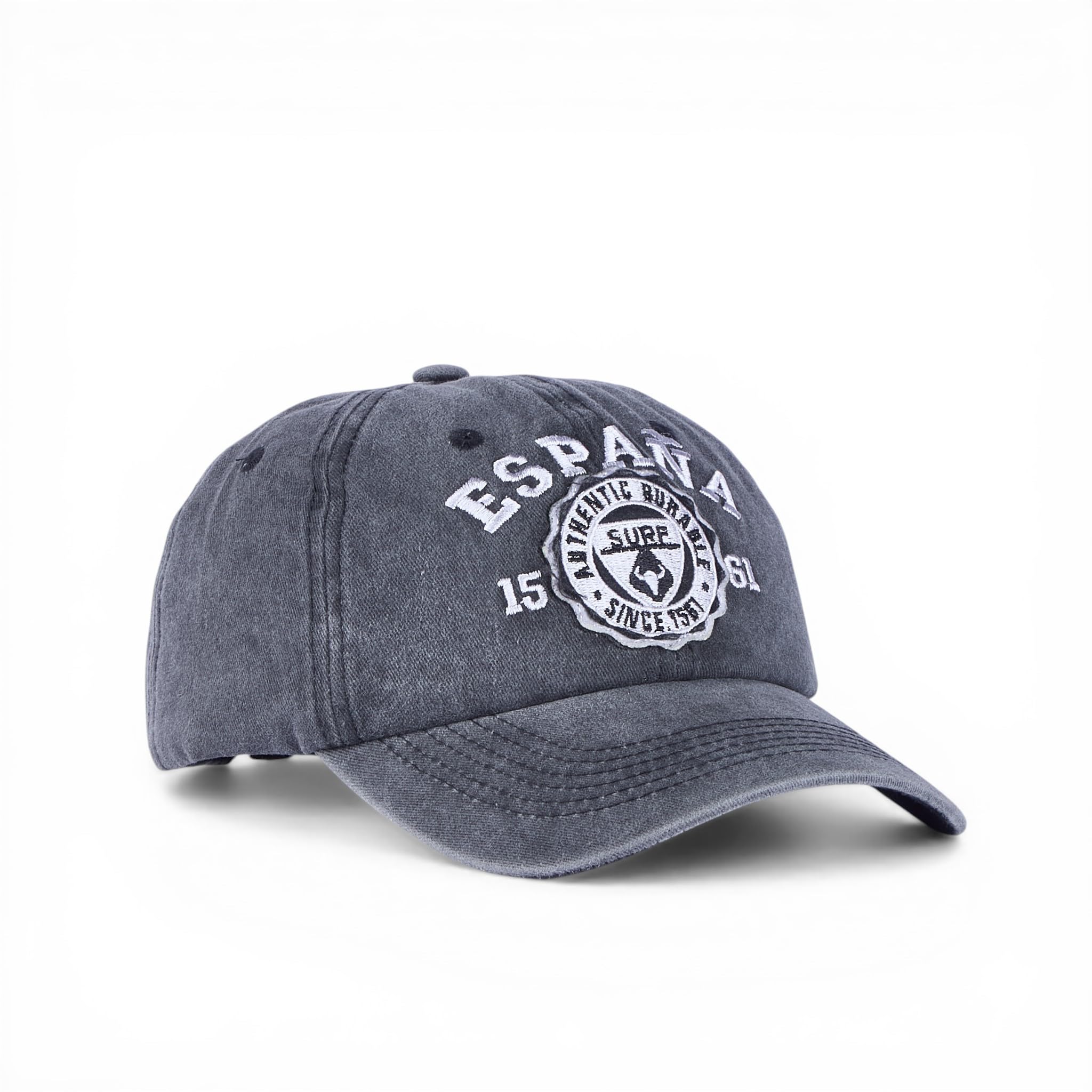 BabaCap Washed Cotton Dad Hat Adjustable Baseball Cap with Embroidered Espana Surf Logo for Casual Wear Travel and Daily Use Soft washed cotton