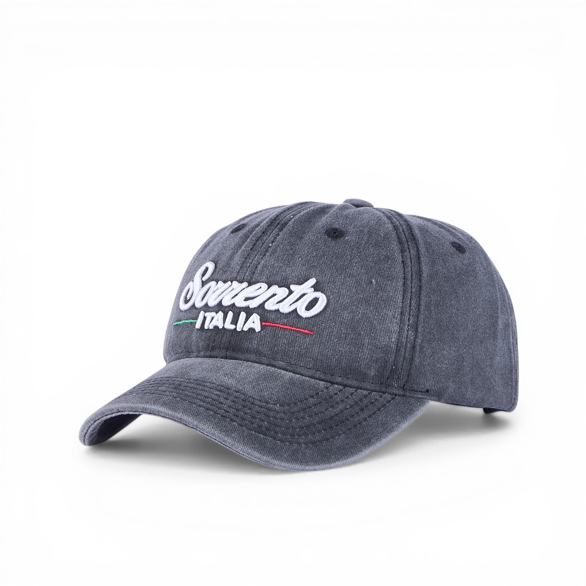 BabaCap Sorrento Italia Embroidered Dad Hat, Washed Cotton, Adjustable Baseball Cap for Travel and Casual Wear