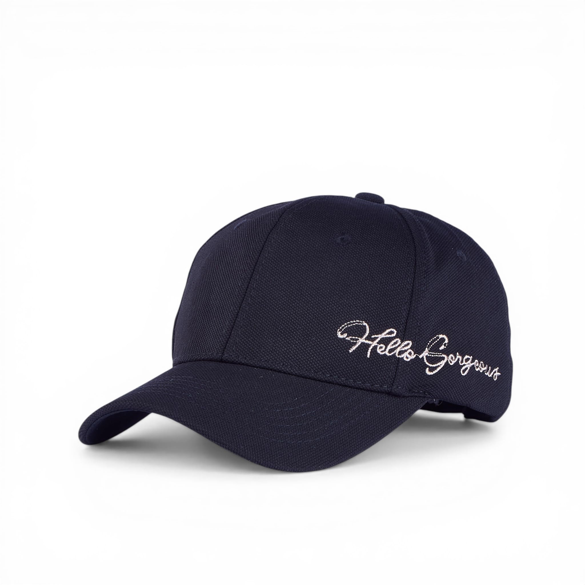 BabaCap Cotton Canvas Baseball Cap with Side Embroidered Design, Navy, Adjustable, for Men and Women
