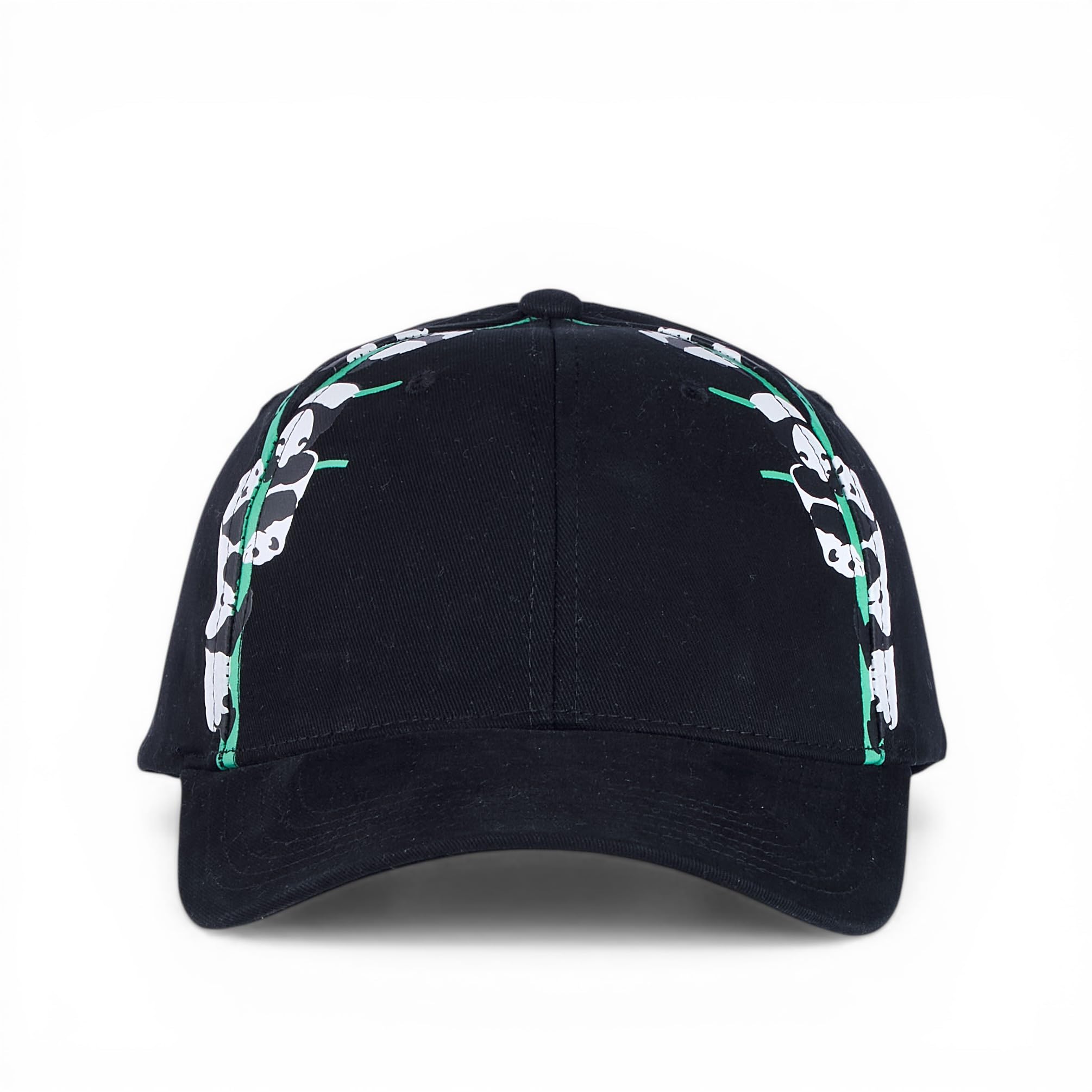 BabaCap Cotton Gabardine Baseball Cap, Black, Adjustable, Decorative Side Print, Dad Hat for Men and Women