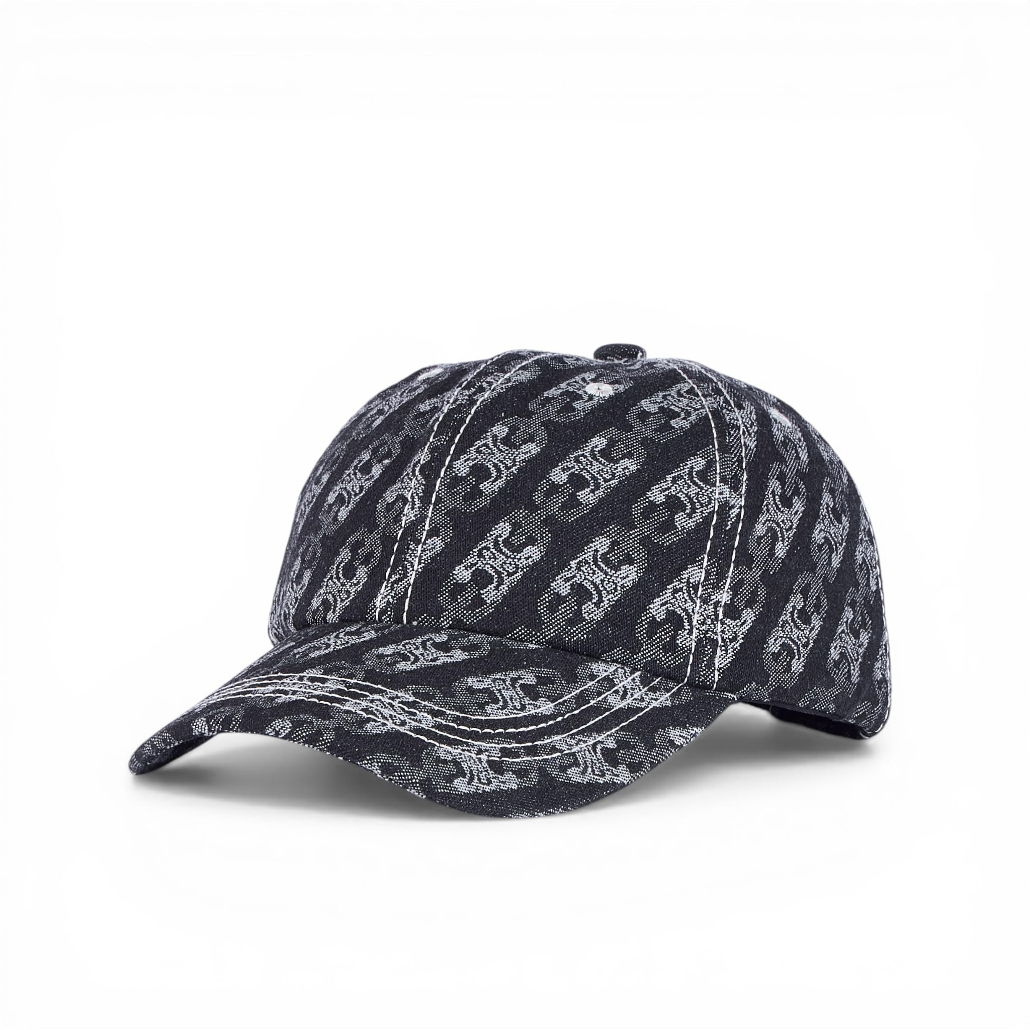 BabaCap Textured Denim Baseball Cap, All Over Patterned Design, Adjustable Dad Hat for Men and Women