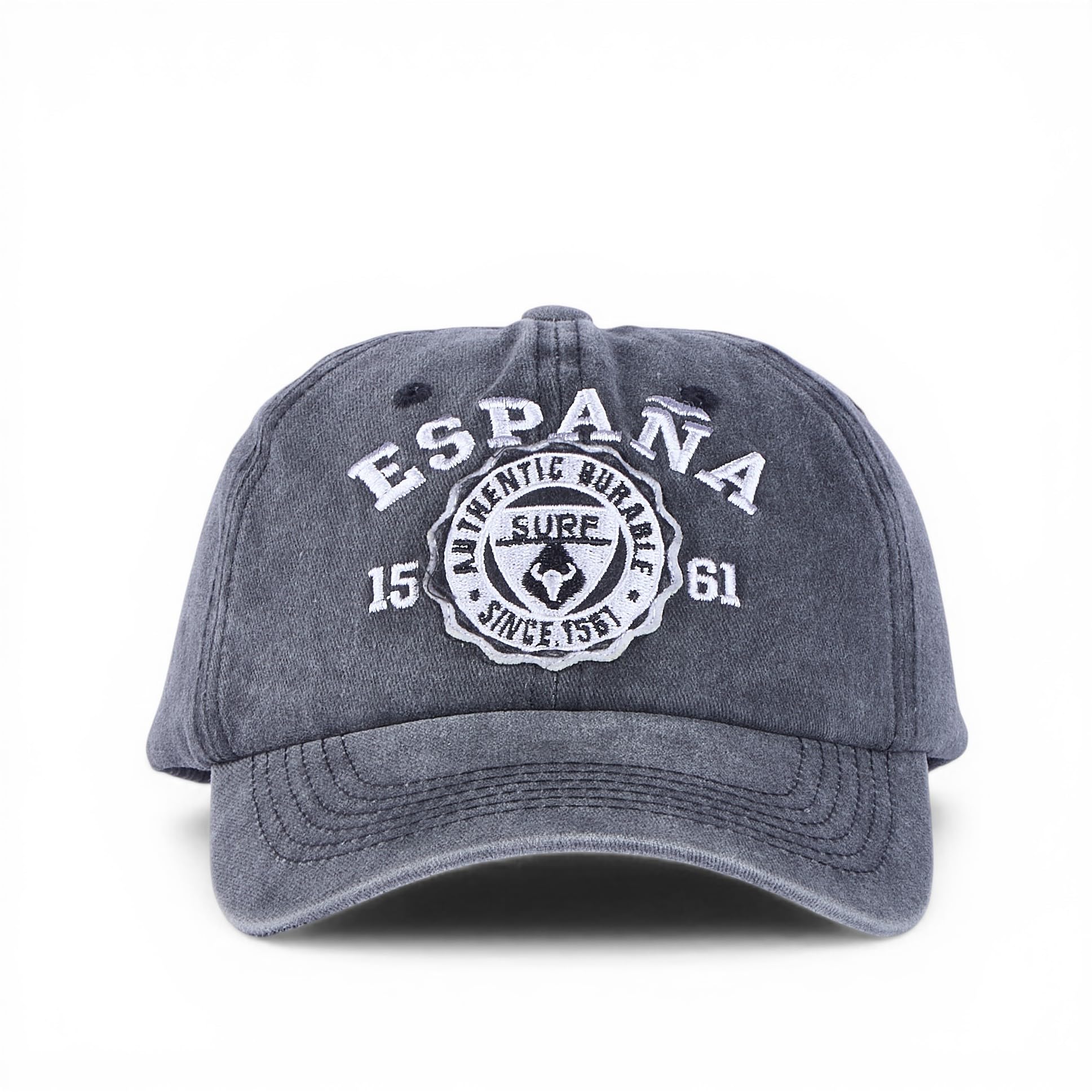 BabaCap Washed Cotton Dad Hat Adjustable Baseball Cap with Embroidered Espana Surf Logo for Casual Wear Travel and Daily Use Soft washed cotton