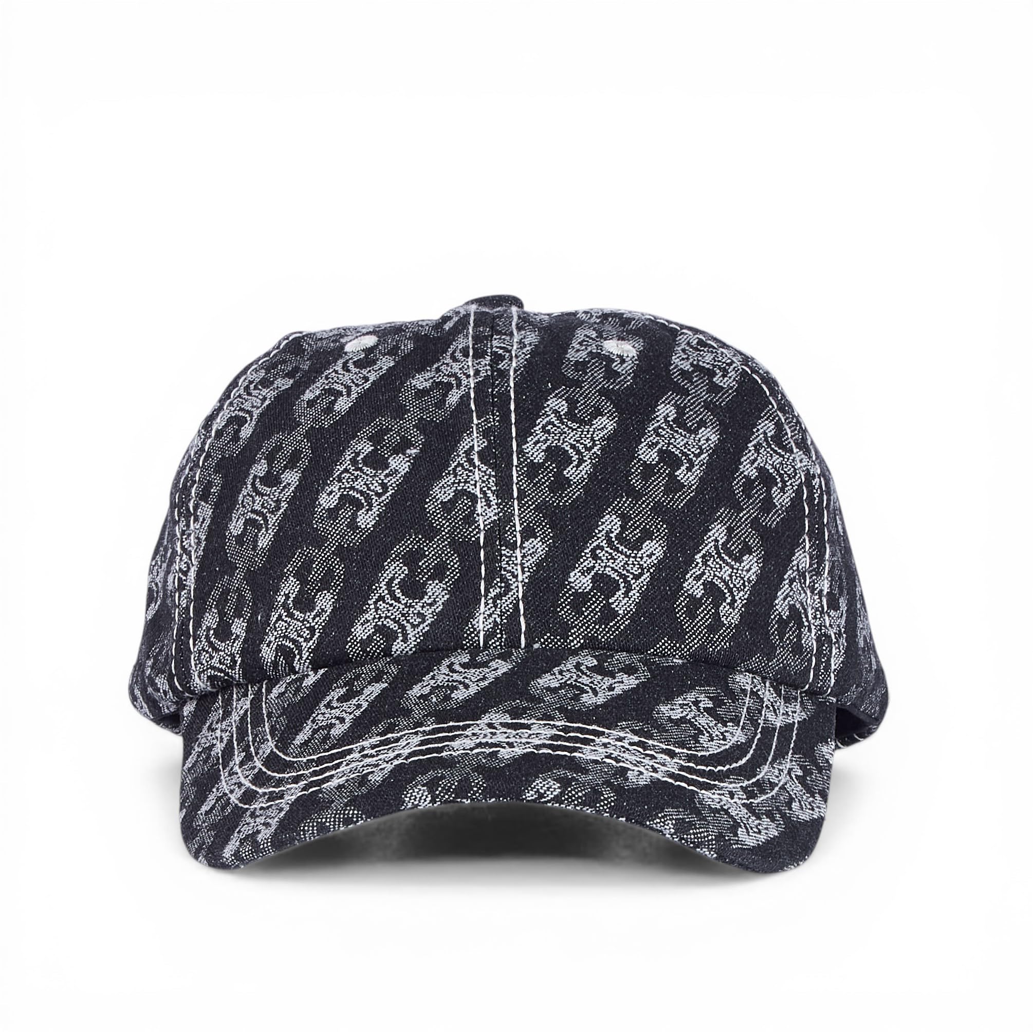 BabaCap Textured Denim Baseball Cap, All Over Patterned Design, Adjustable Dad Hat for Men and Women