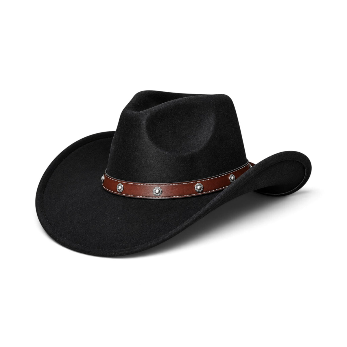 Long Horse Rider Fedora – Premium Wool Felt Hat With Decorated Slim Belt - Cowboy Style-WIDE BRIM - NEW 2