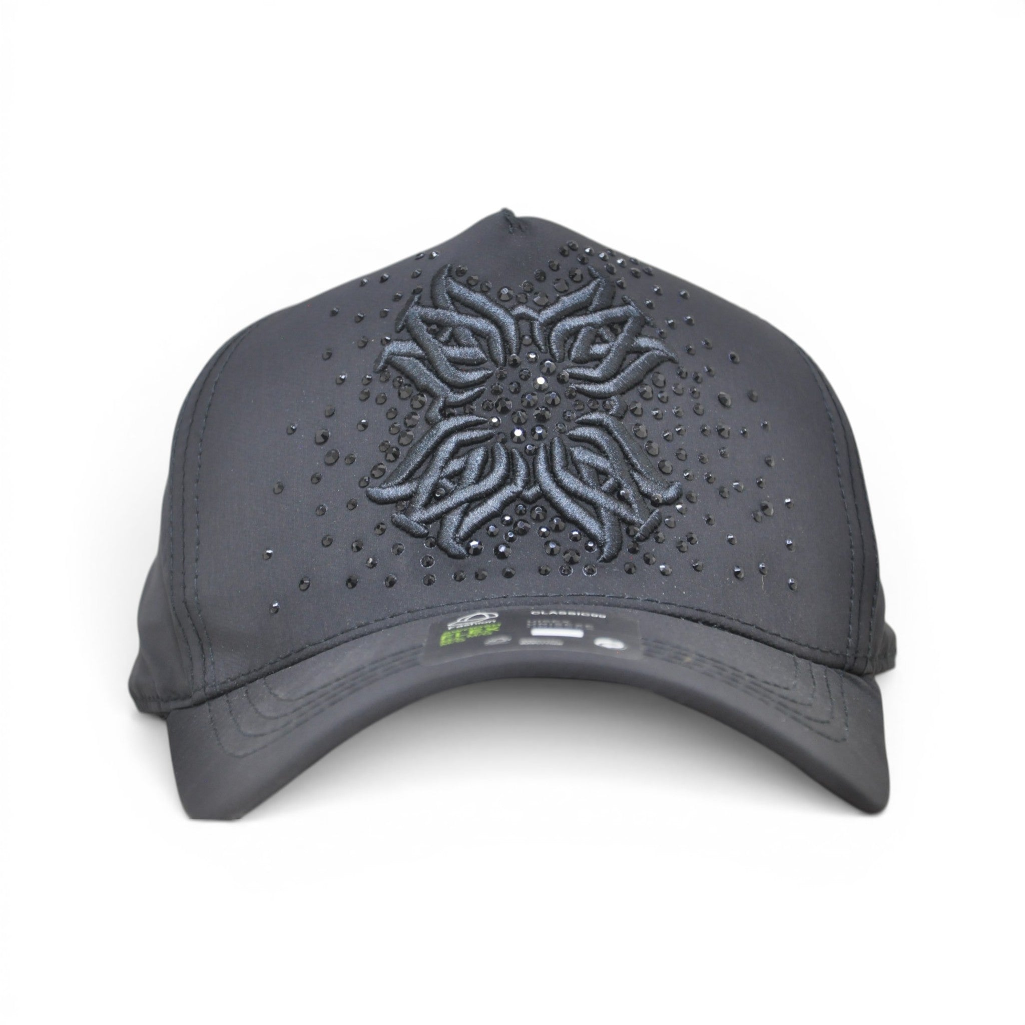 Premium Embroidered Baseball Cap with Rhinestone Detail – Adjustable Unisex Casual Hat, Black