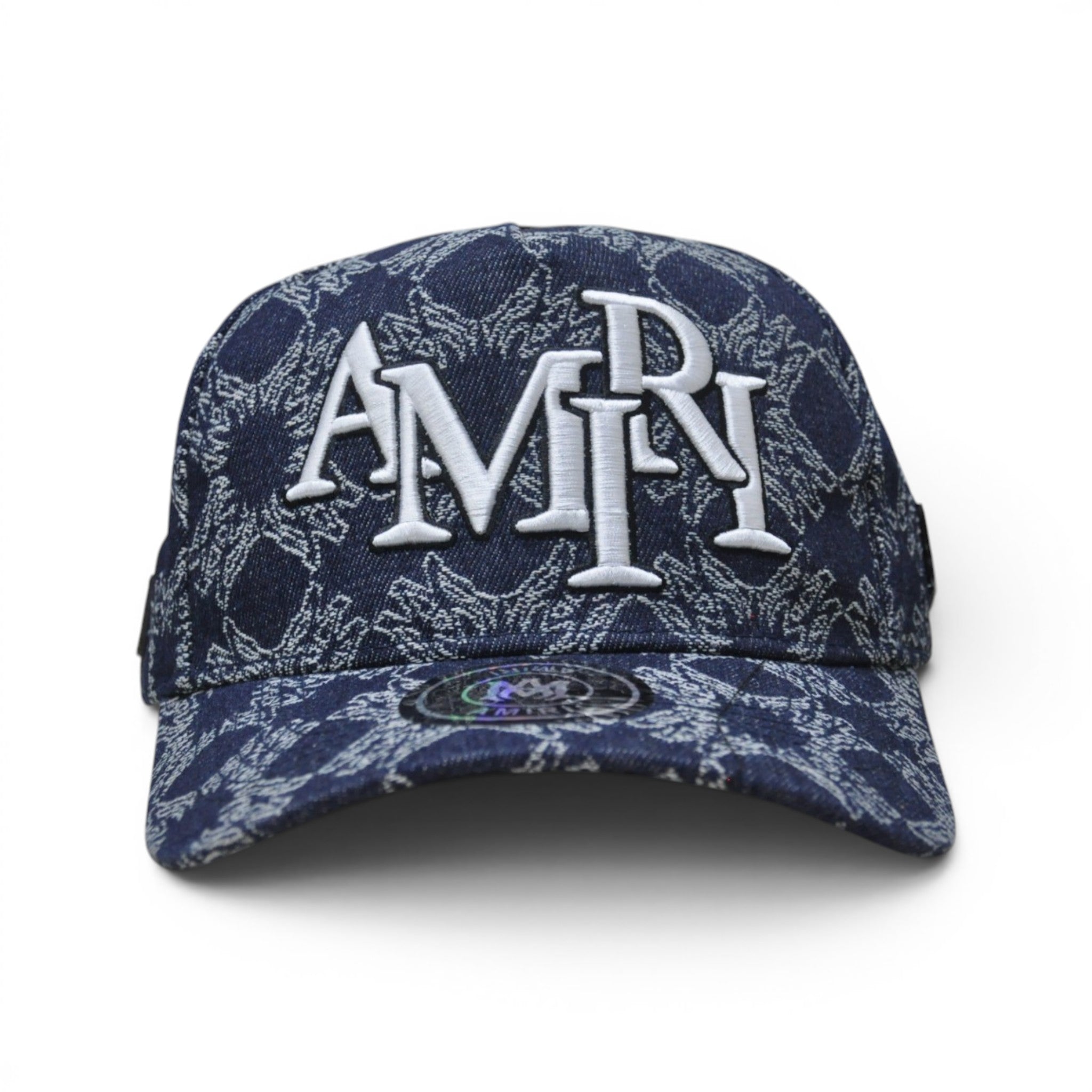 Premium Skull Pattern Denim Baseball Cap – 3D Embroidered Letter, Adjustable Unisex Casual Hat, Navy Blue