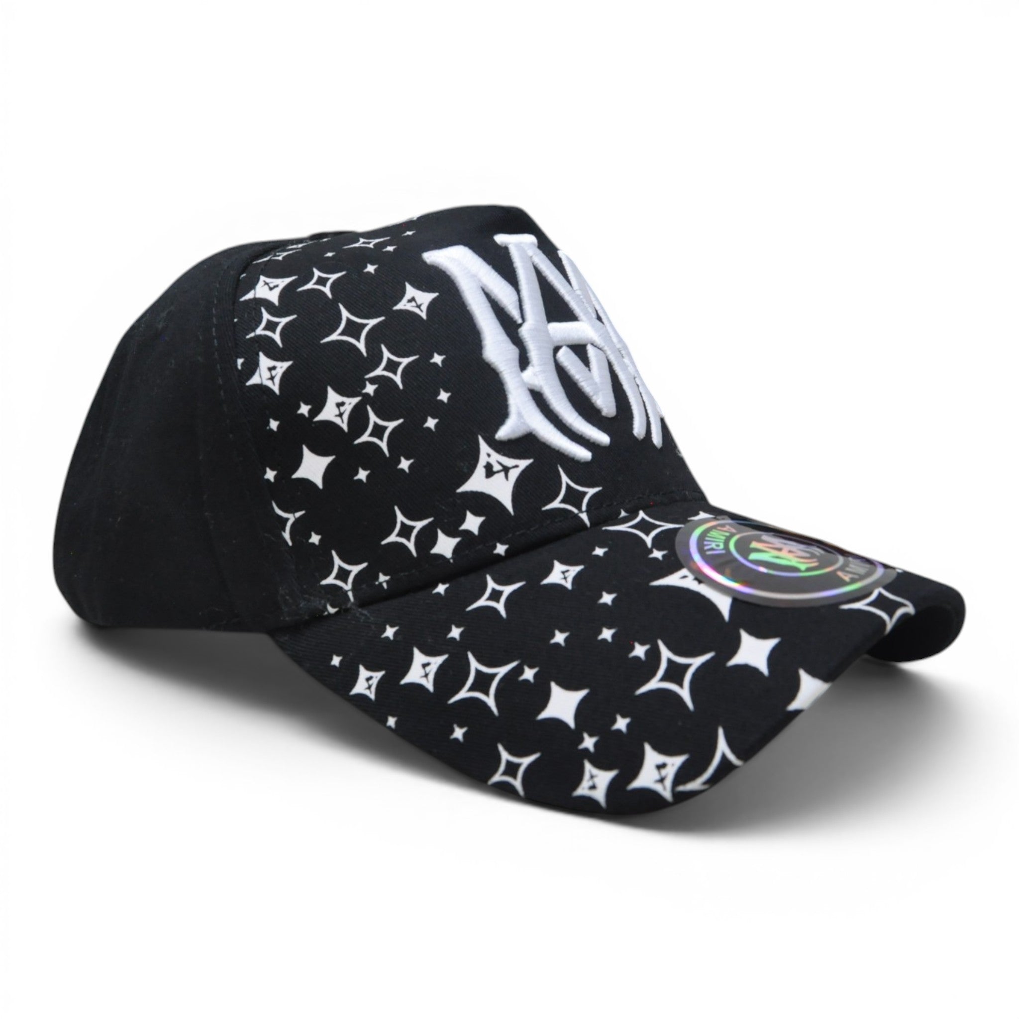 Premium Star Pattern Baseball Cap – 3D Embroidered Letter, Adjustable Unisex Casual Hat, Black