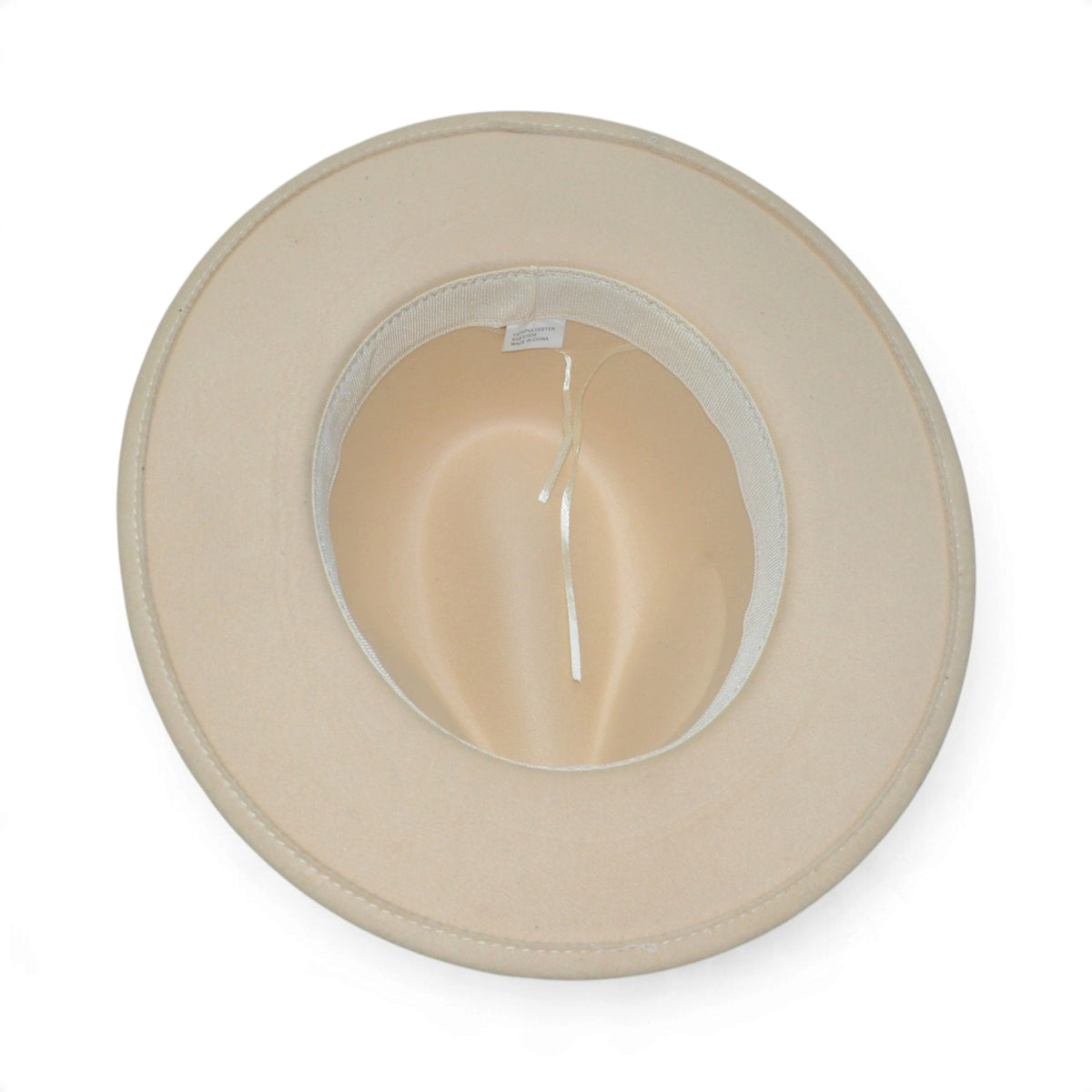 Premium Felt Fedora Hat – Wide Brim, Elegant Design with Gold Studded Band – Beige