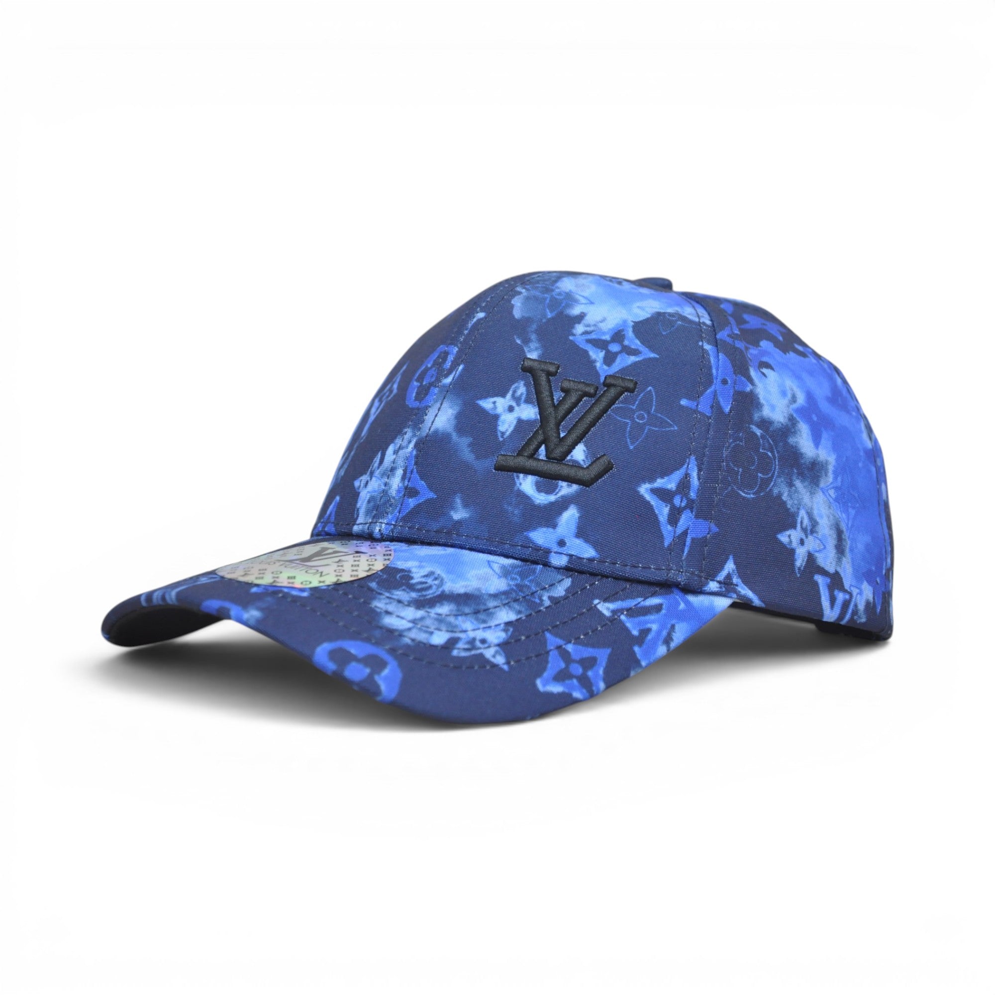 BABA CAP Premium Blue Abstract Pattern Baseball Cap – Embroidered Logo, Adjustable Unisex Casual Hat