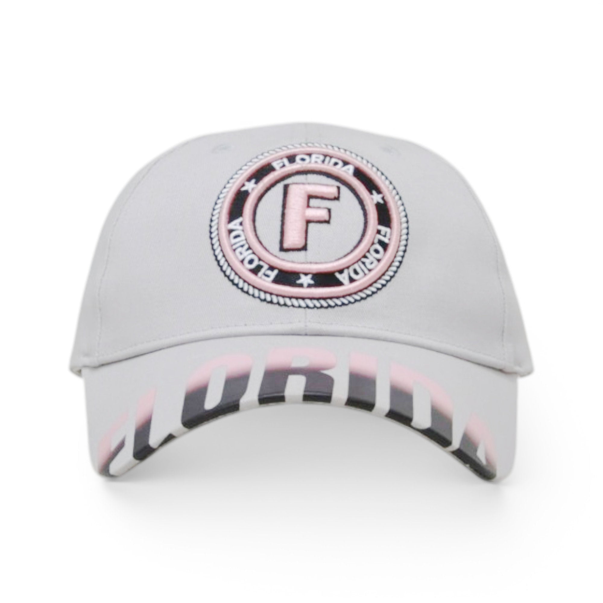 BABA CAP Premium Baseball Cap with Embroidered Badge & Printed Curved Brim – Adjustable Unisex Sports Hat, Light Grey