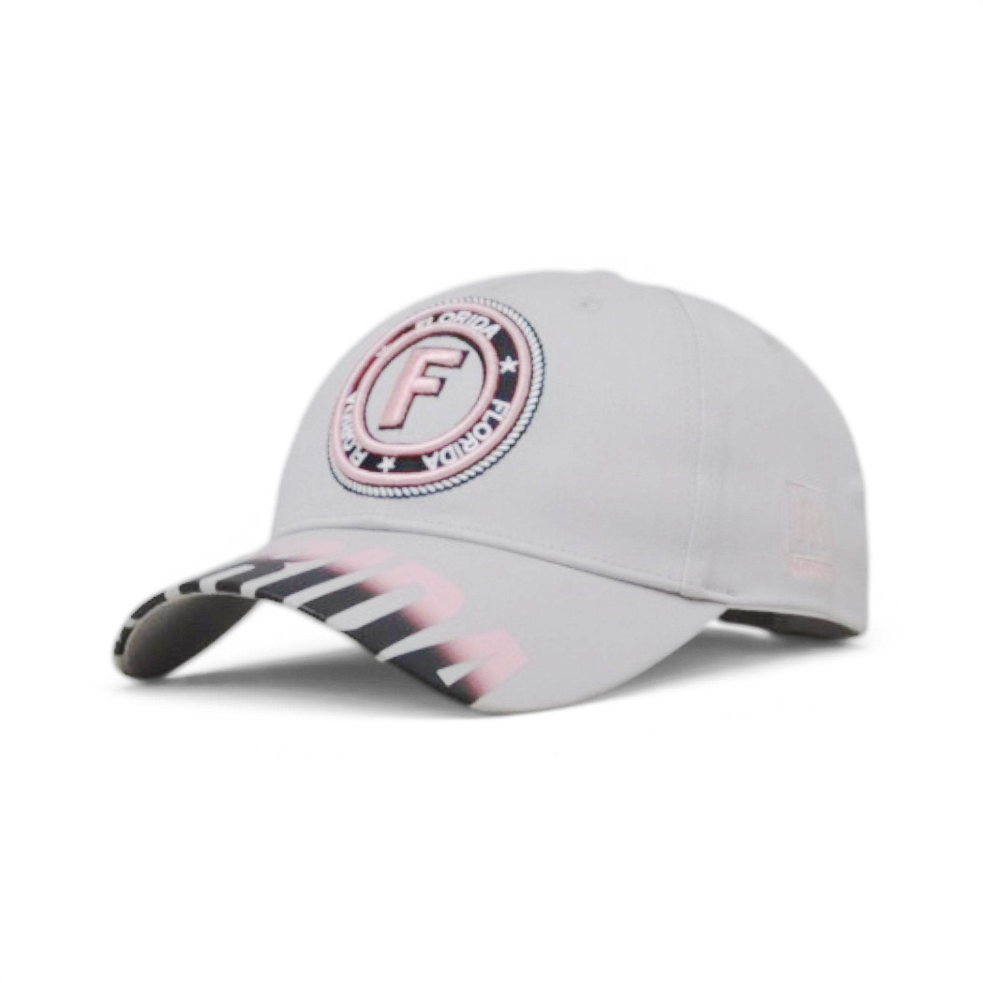 BABA CAP Premium Baseball Cap with Embroidered Badge & Printed Curved Brim – Adjustable Unisex Sports Hat, Light Grey