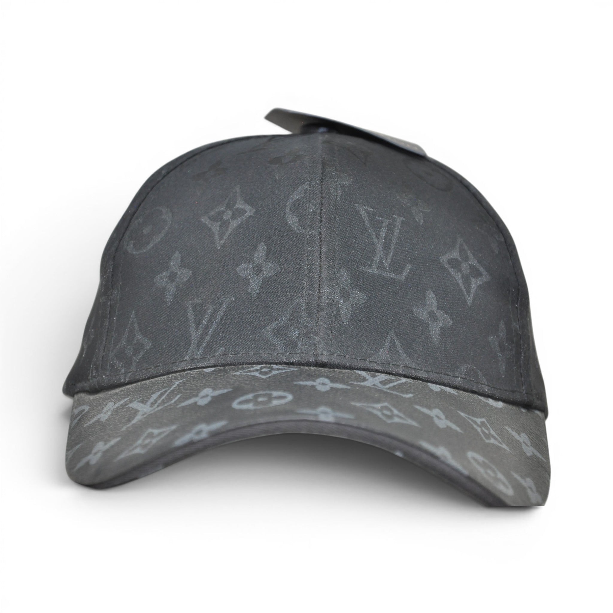 Luxury Monogram Print Baseball Cap – Adjustable Unisex Casual Hat, Black