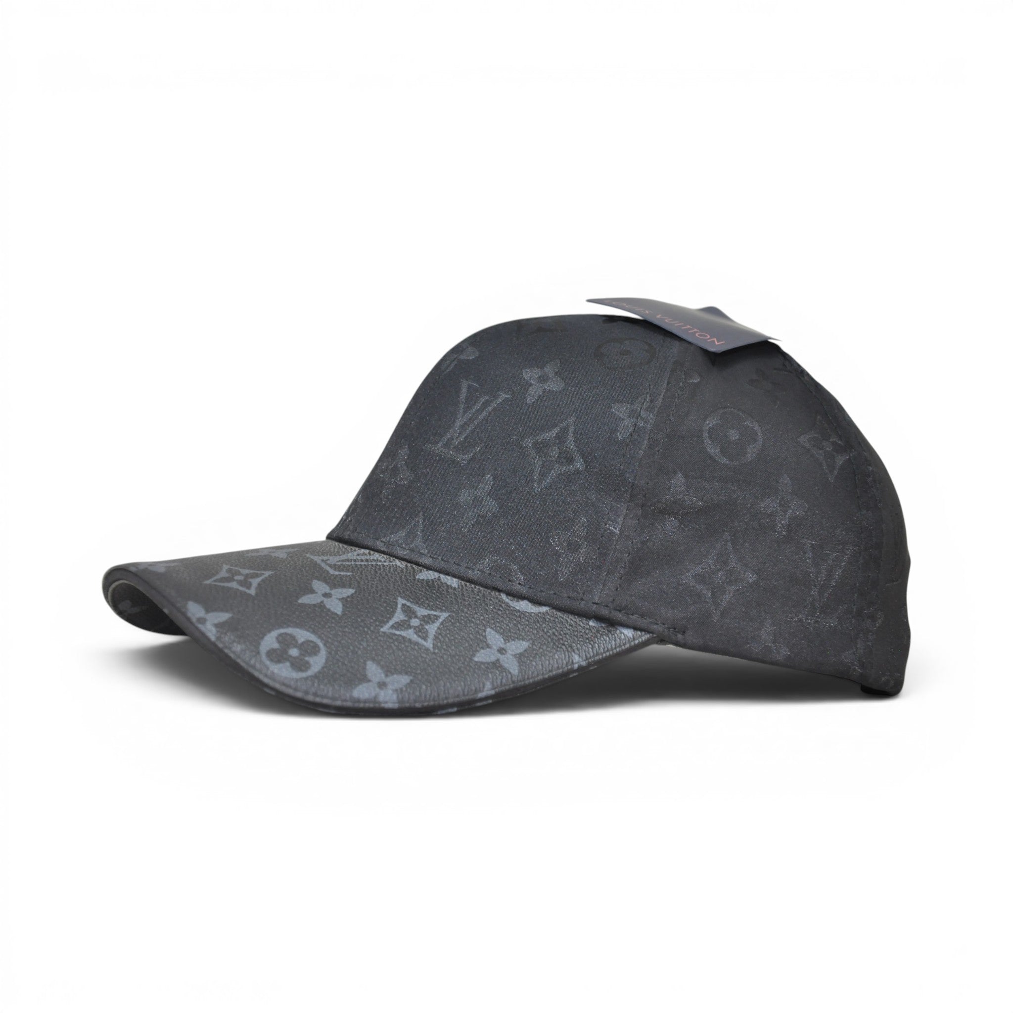 Luxury Monogram Print Baseball Cap – Adjustable Unisex Casual Hat, Black