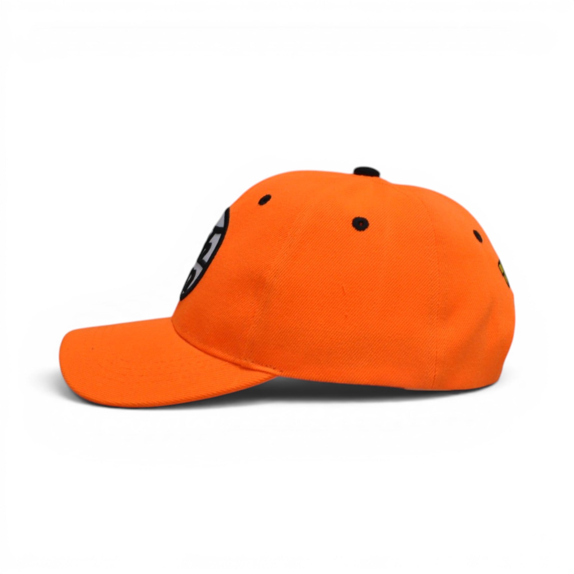 BABA CAP Premium Baseball Cap with Japanese Kanji Embroidered Patch, Bright Orange Sports Hat, Adjustable Unisex Casual Cap