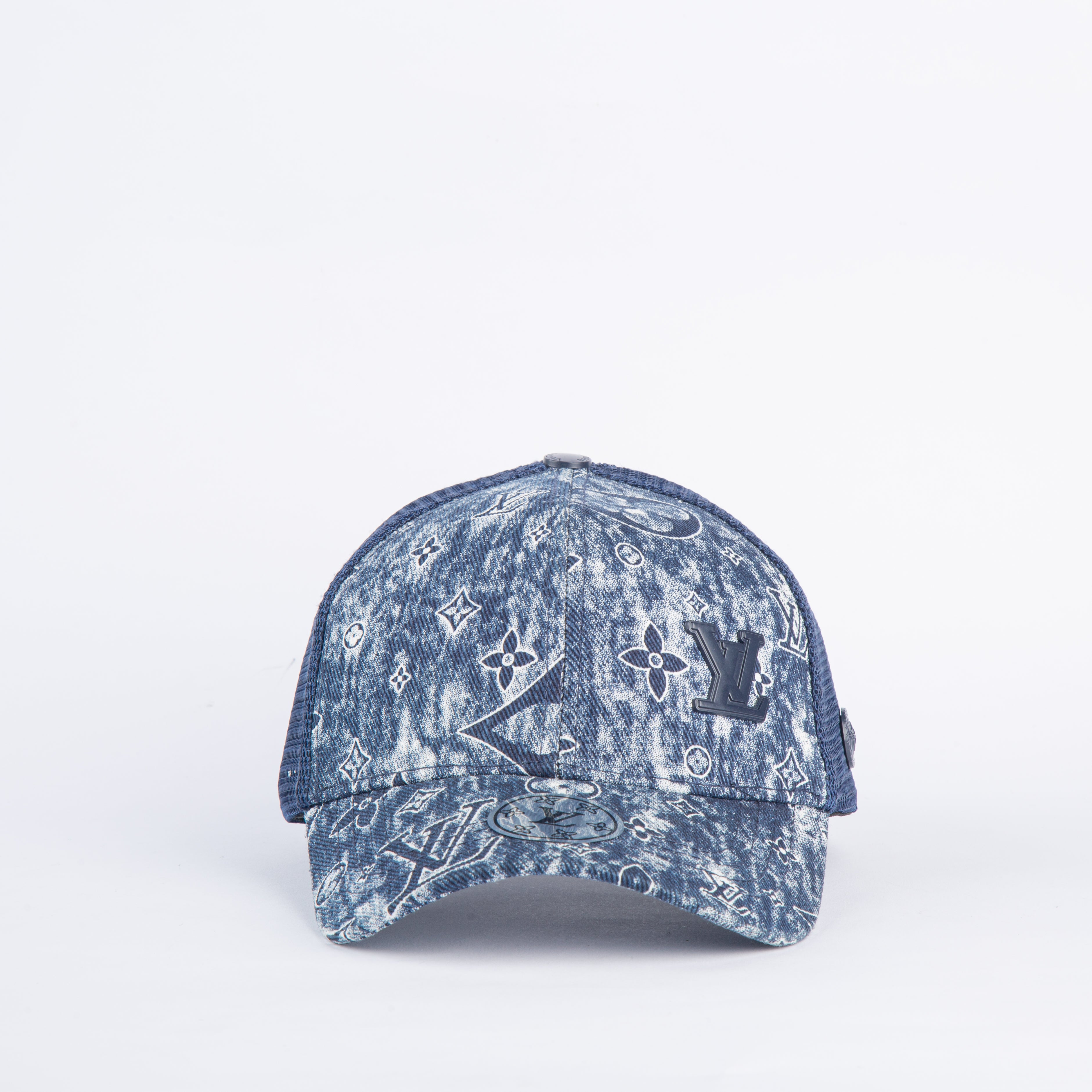 Denim Pattern Trucker Cap-Mirror