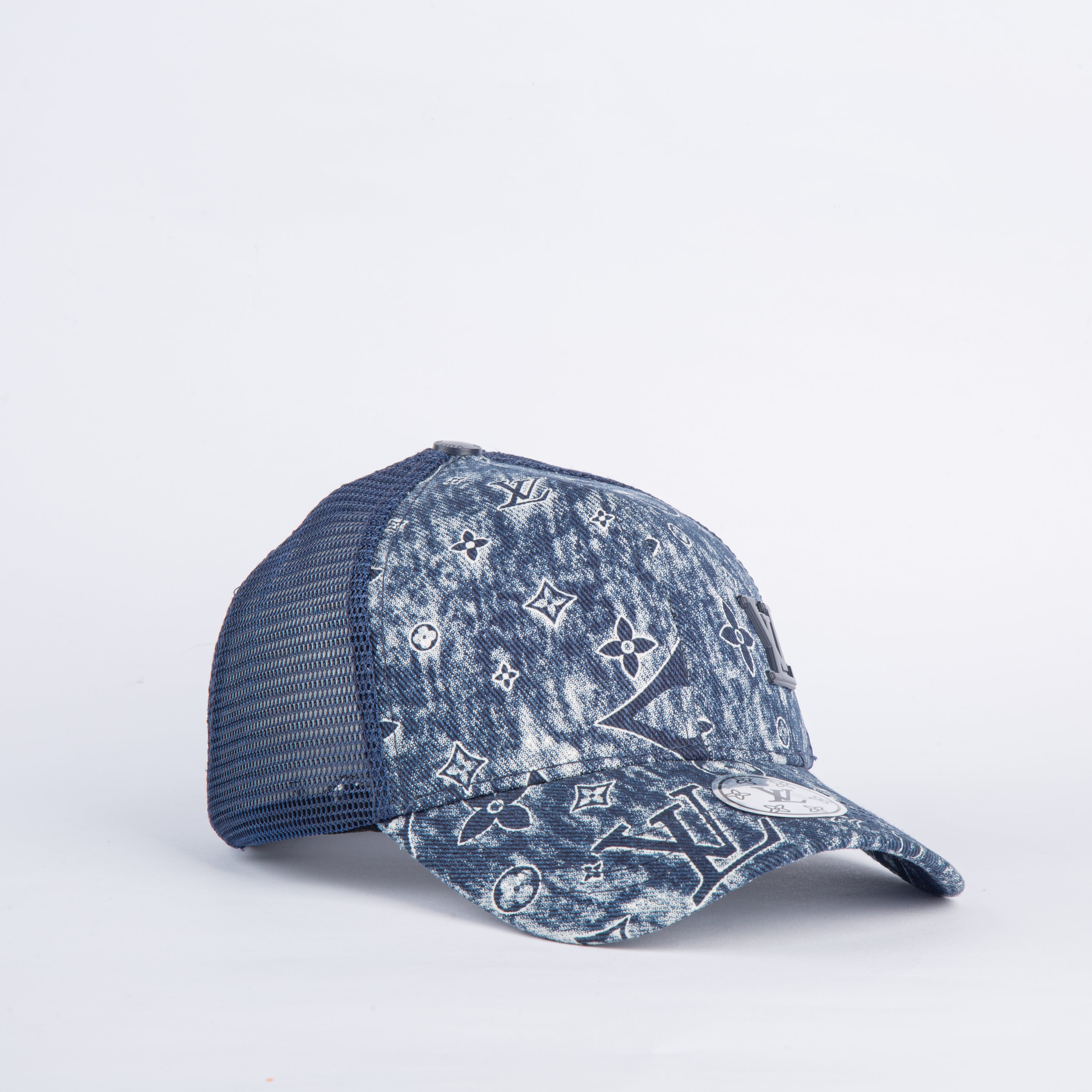 Denim Pattern Trucker Cap-Mirror