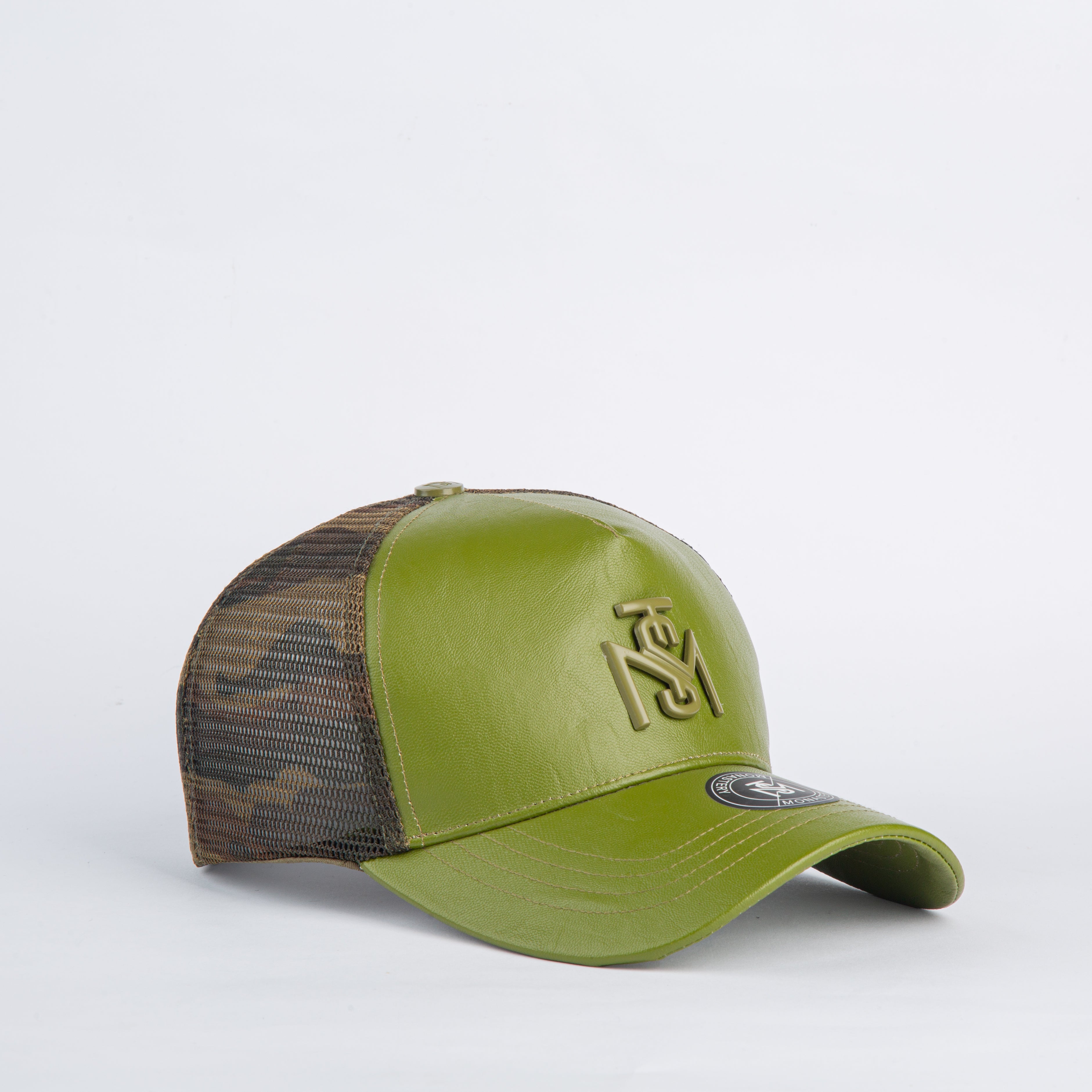 Unisex Trucker Leather Cap-Mirror1