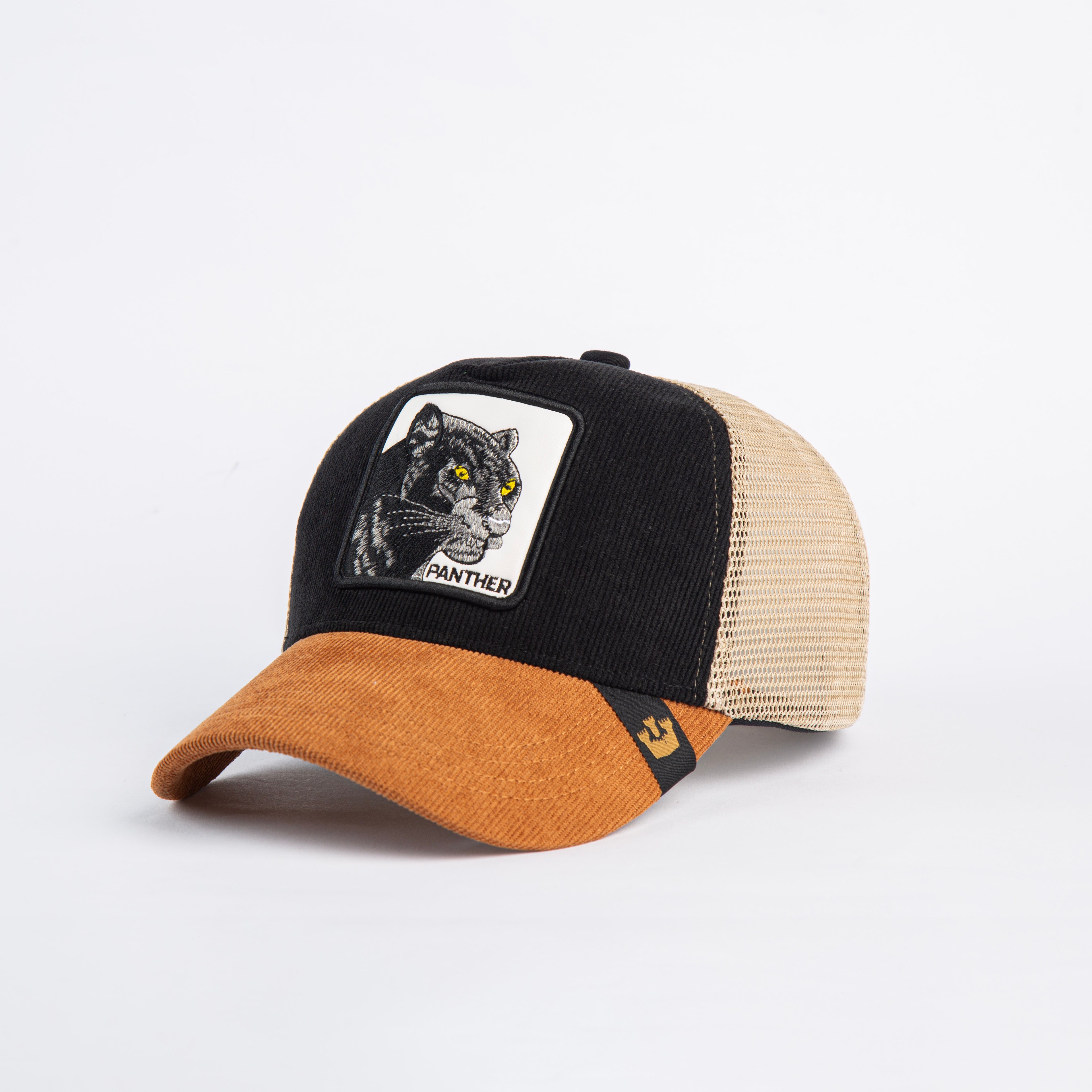 Unisex Ribbed Velvet Trucker Cap "Panther" – High-Quality Ribbed Velvet Front & Premium Polyester Mesh Back, Adjustable Size