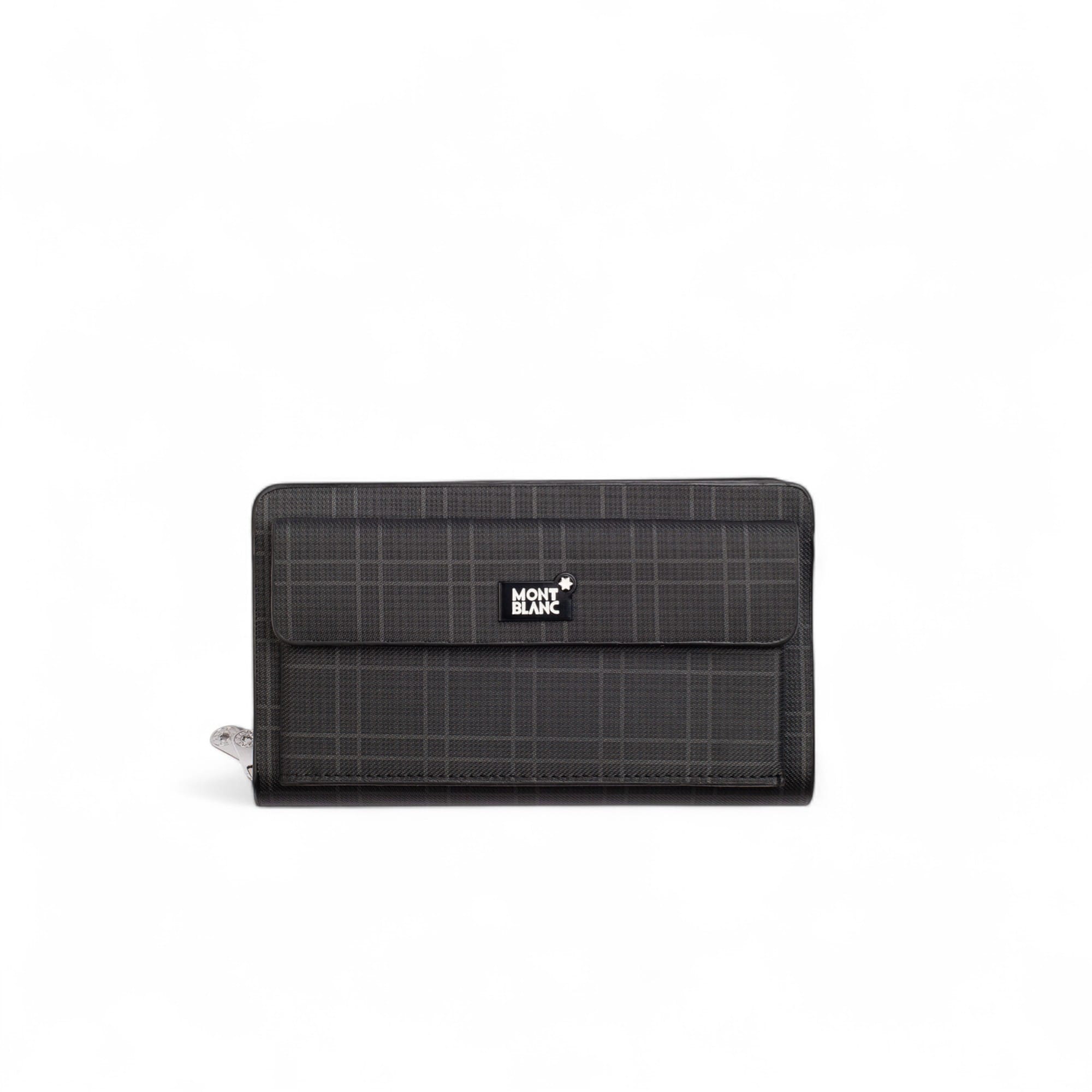 Fabric Long Wallet – Stylish Check Pattern Travel Clutch (Synthetic Material)