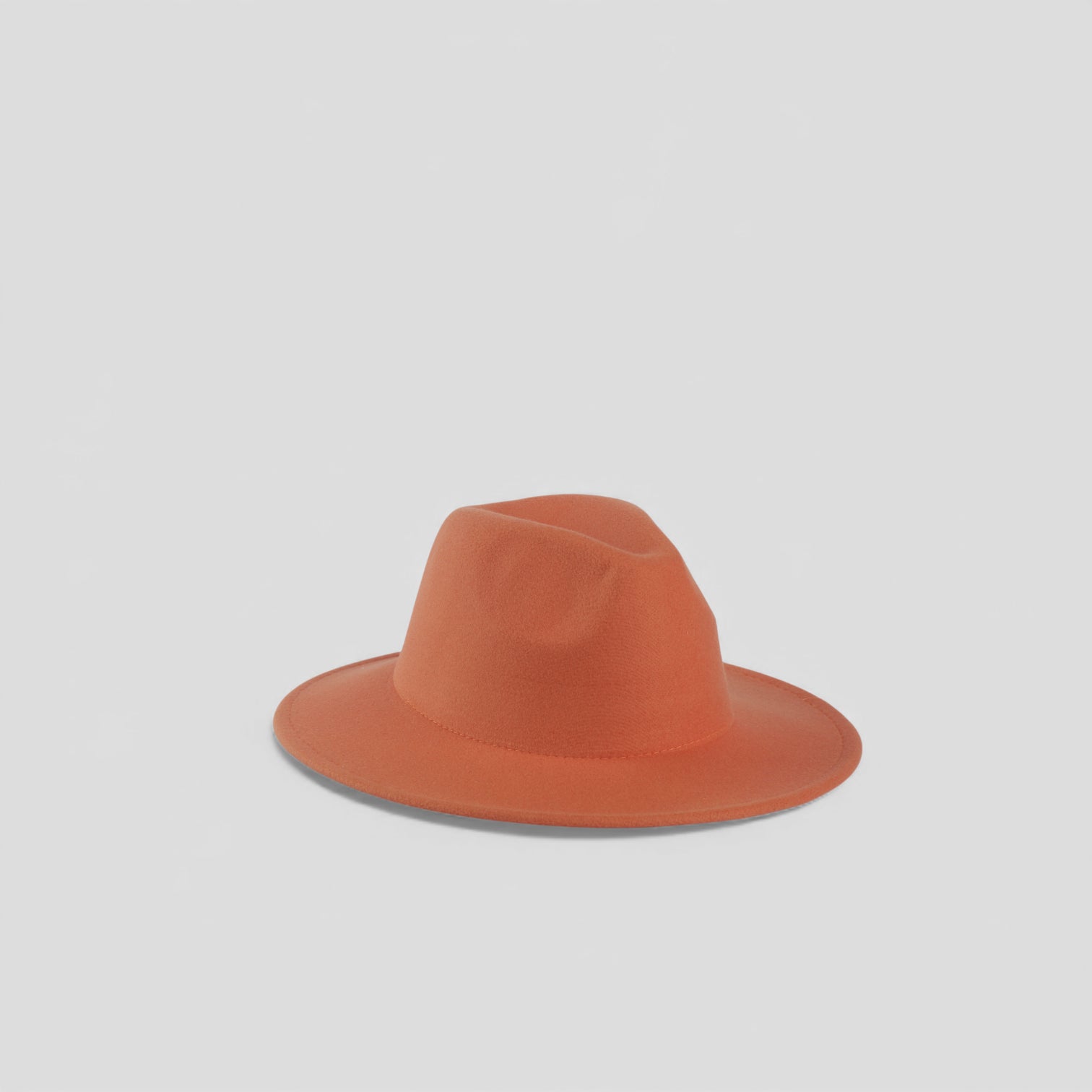 Fedora – Premium Wool Felt Hat - Rust Orange