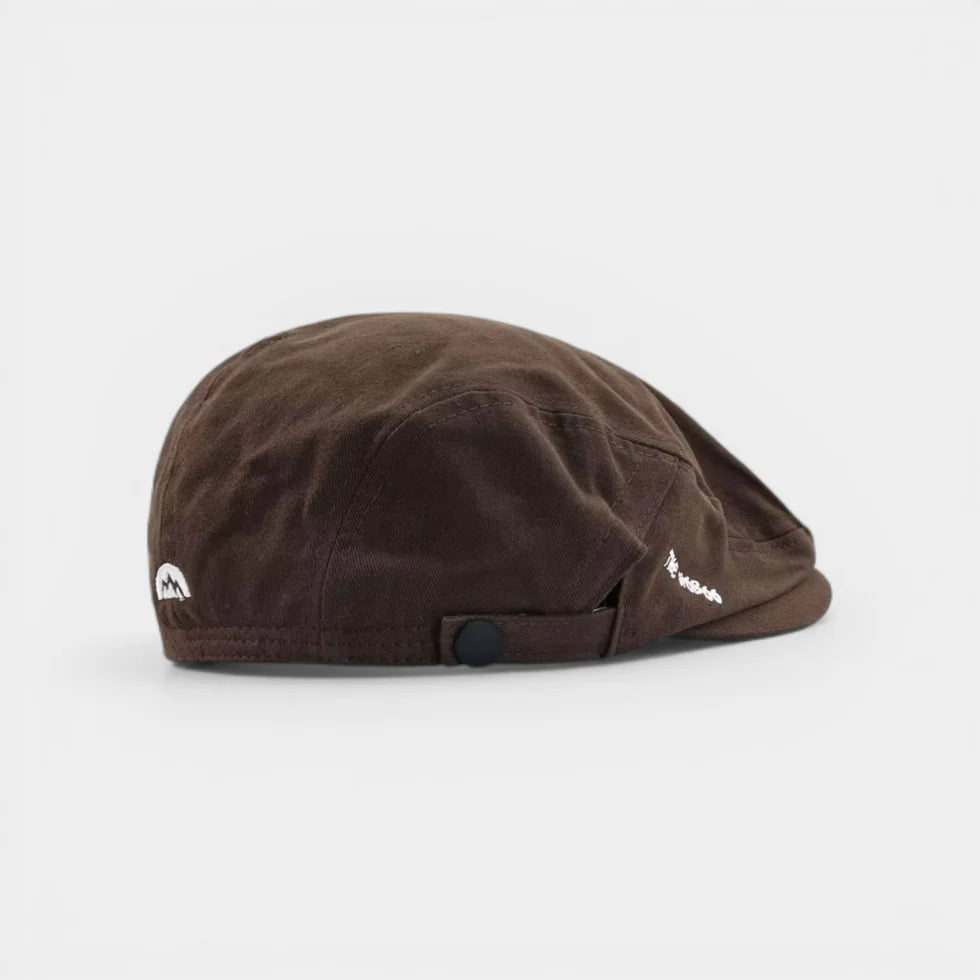 BABA CAP Boho Flat Cap for Men – Premium Cotton Ivy Gatsby Newsboy Driving Hat with Adjustable Strap, Brown