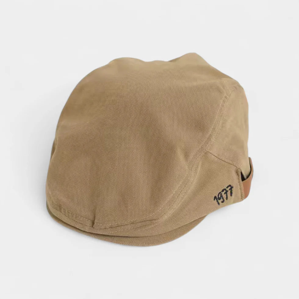 BABA CAP Classic Black Flat Cap – Premium Cotton Ivy Golf Cap with Adjustable Leather Strap for Men