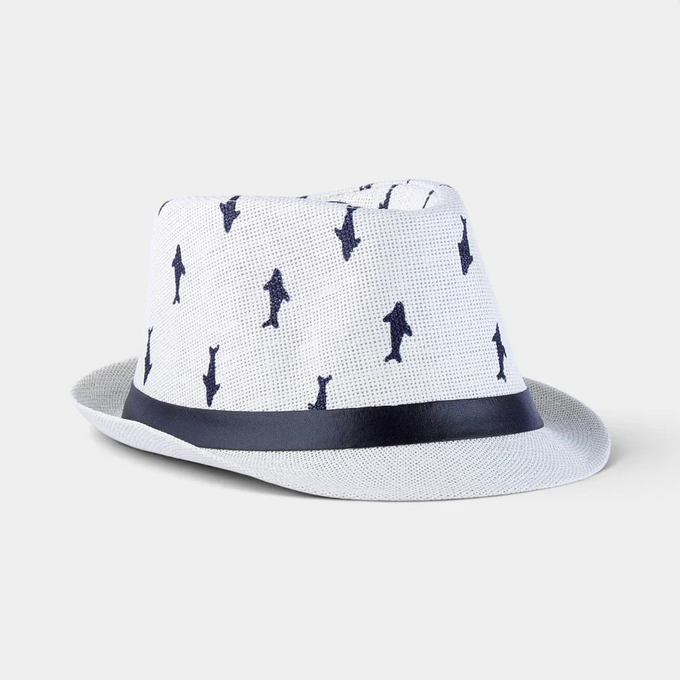 OCEAN LEAF TRILBY STRAW FEDORA HAT
