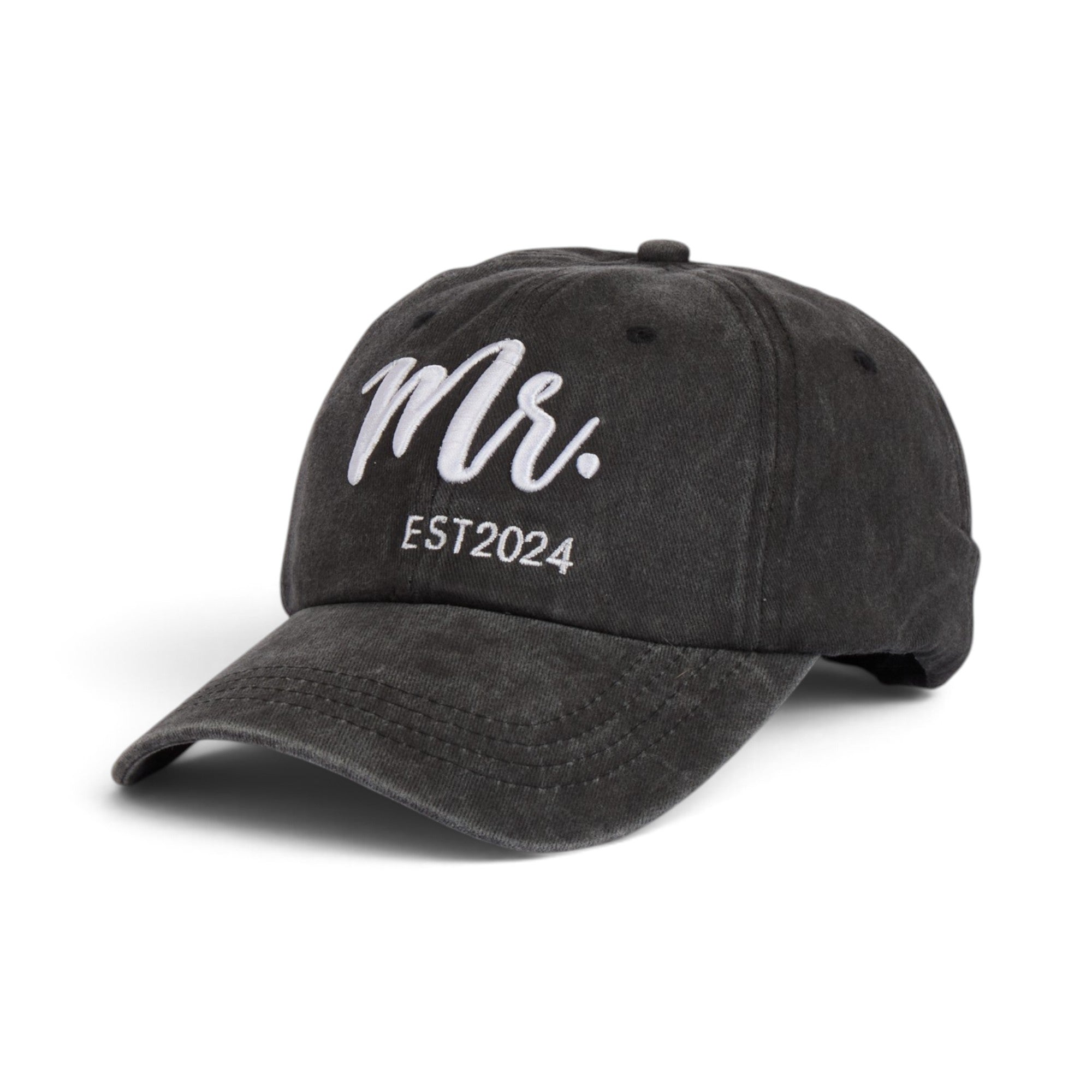 Washed Black MR Embroidered Dad Cap