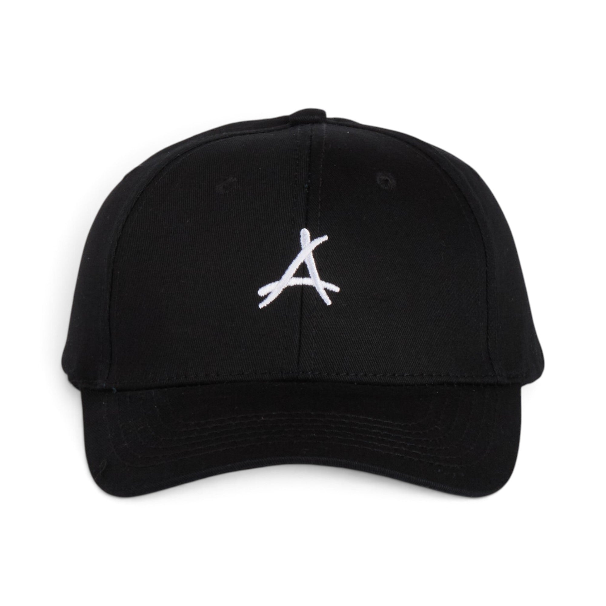 Black Minimal Logo Embroidered Baseball Cap