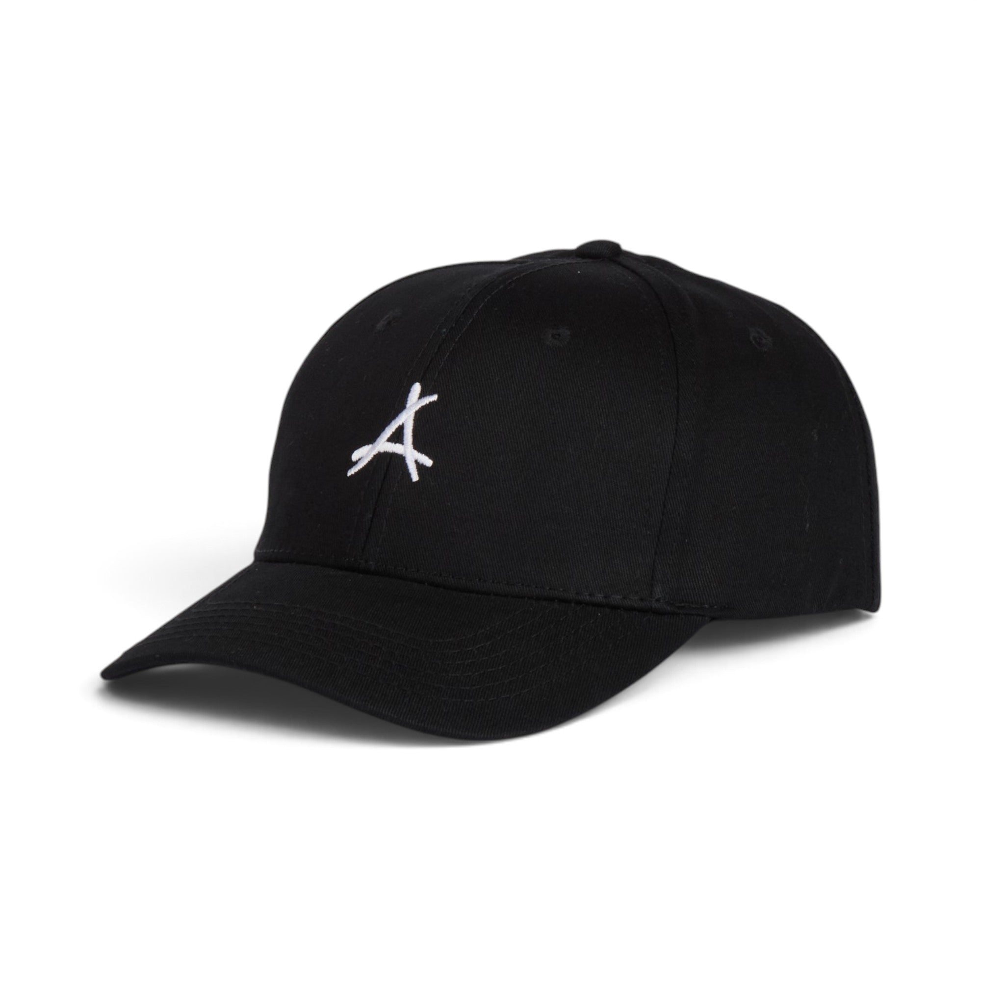 Black Minimal Logo Embroidered Baseball Cap
