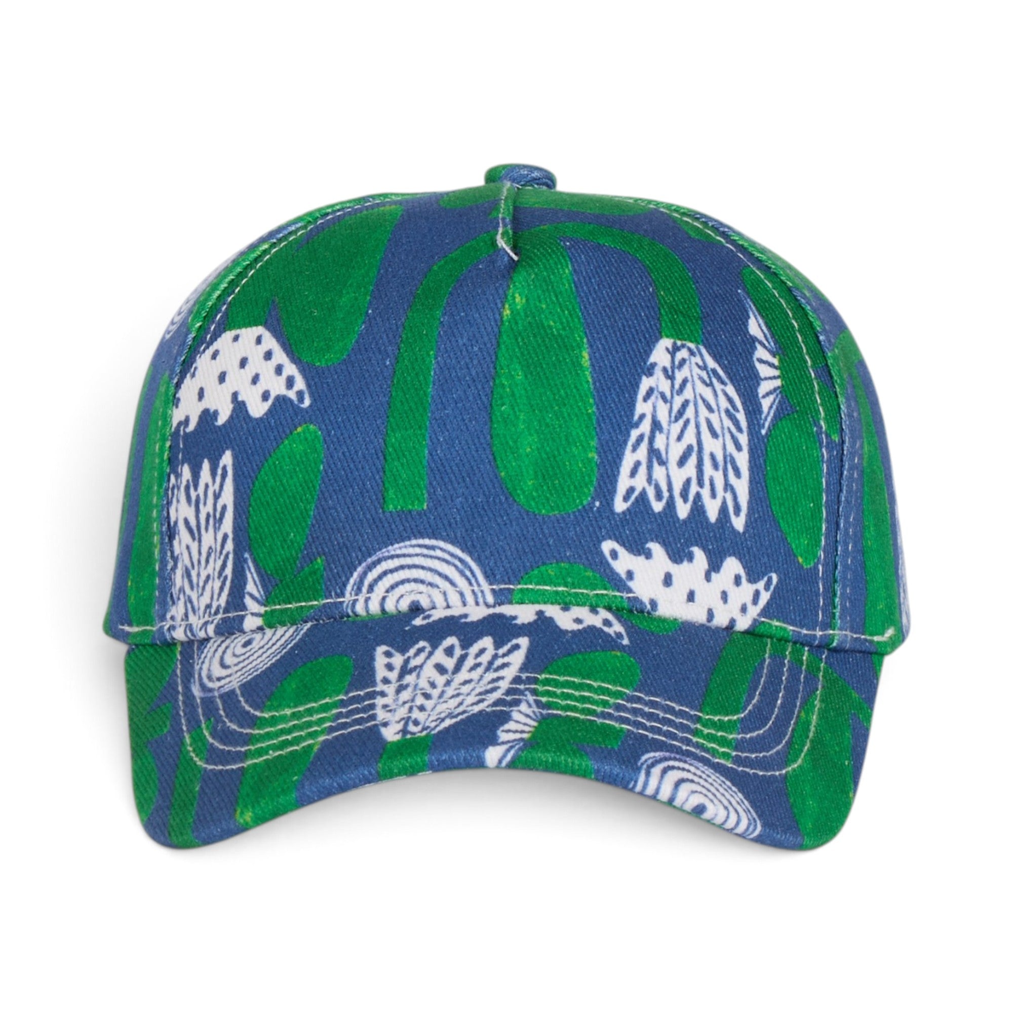 Blue & Green Abstract Print Baseball Cap