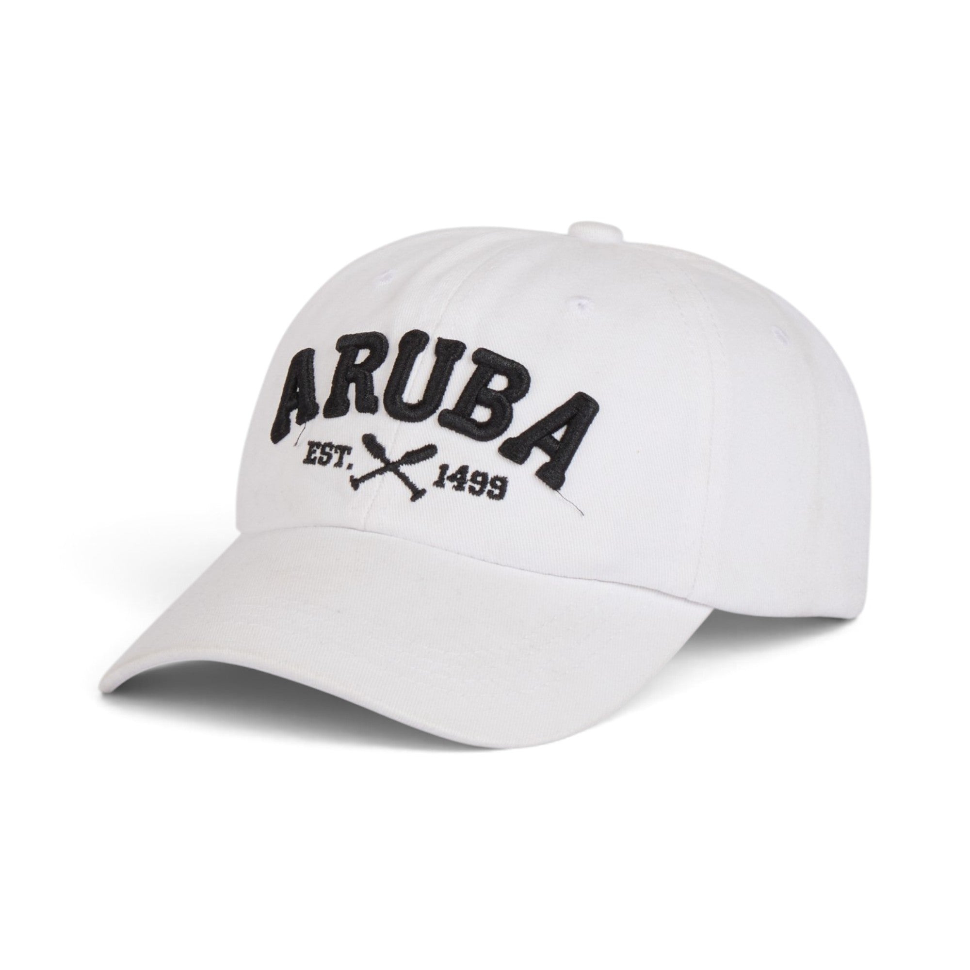 White Aruba Embroidered Baseball Cap