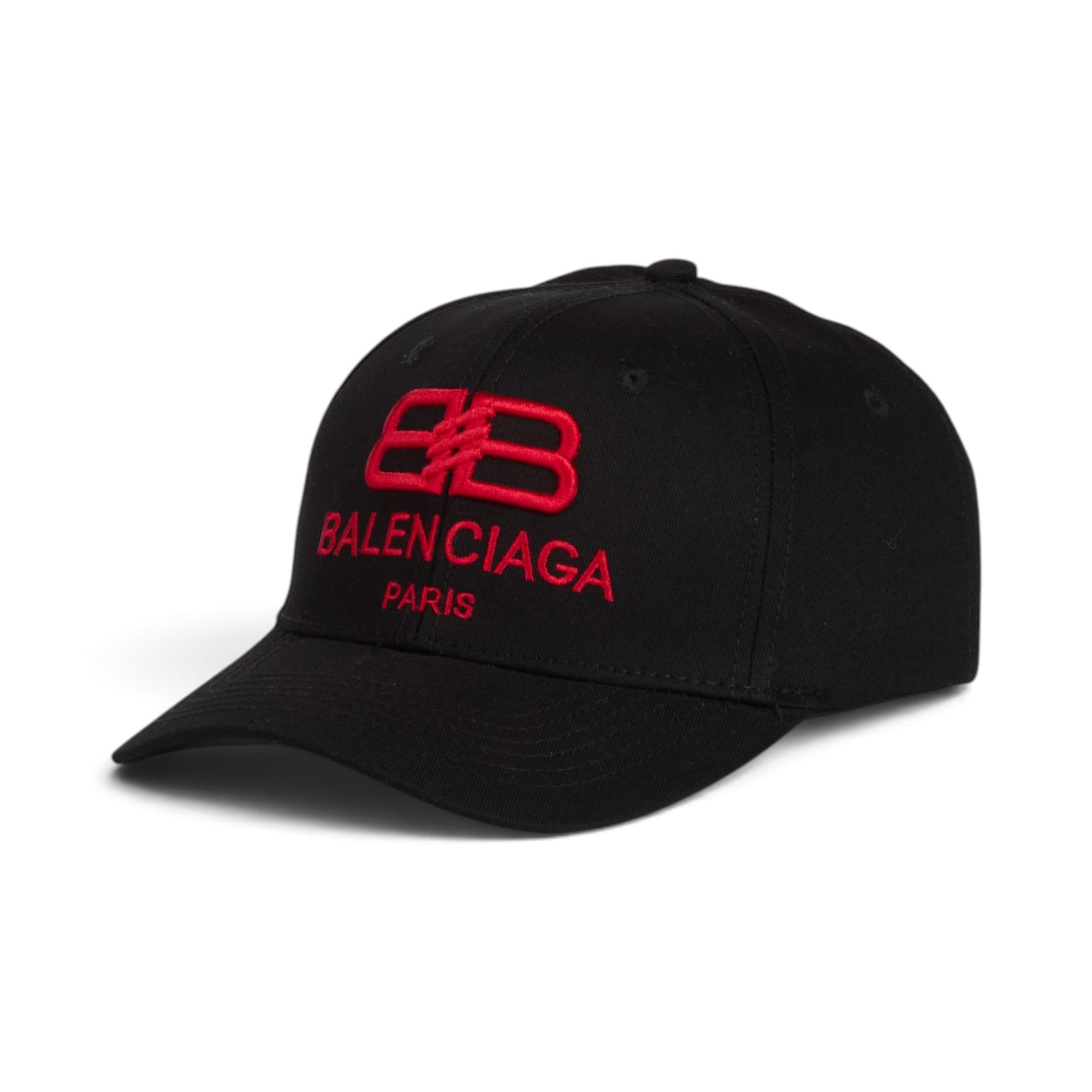 Black Red Logo Embroidered Baseball Cap