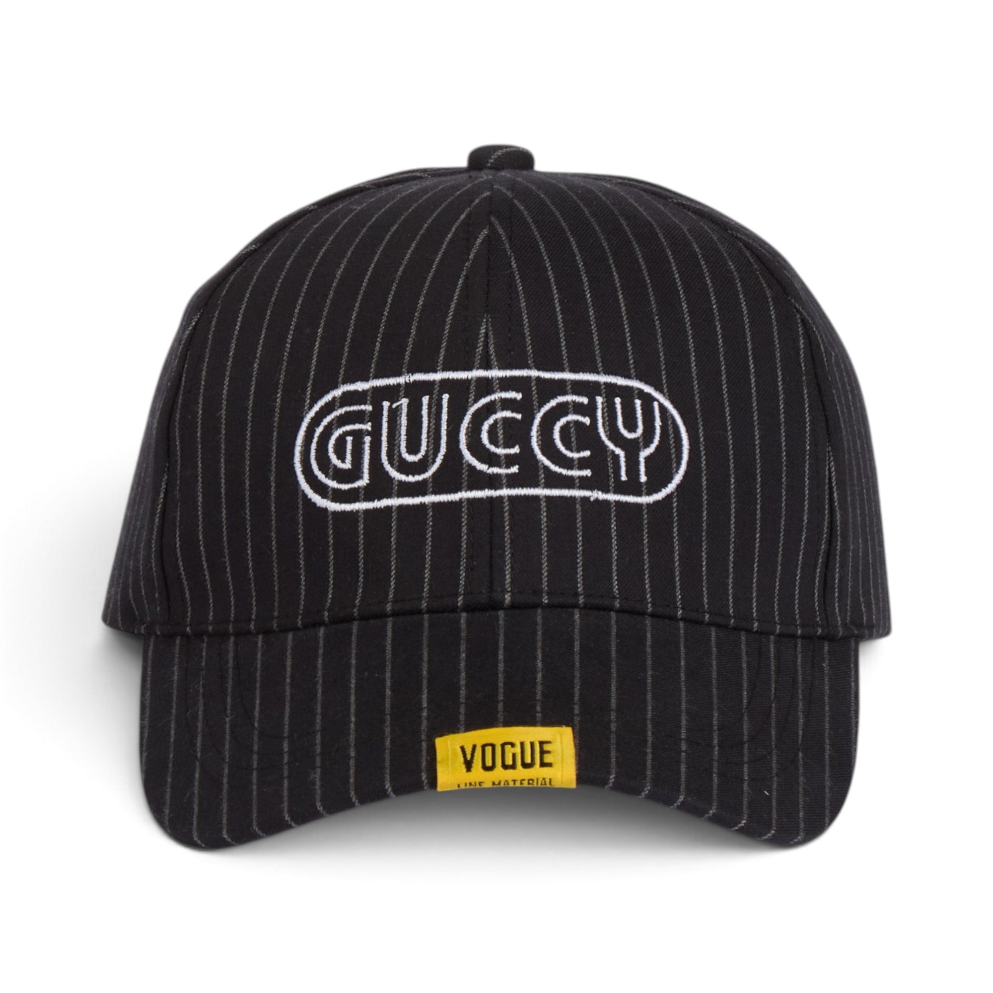 Black Pinstripe Embroidered Baseball Cap