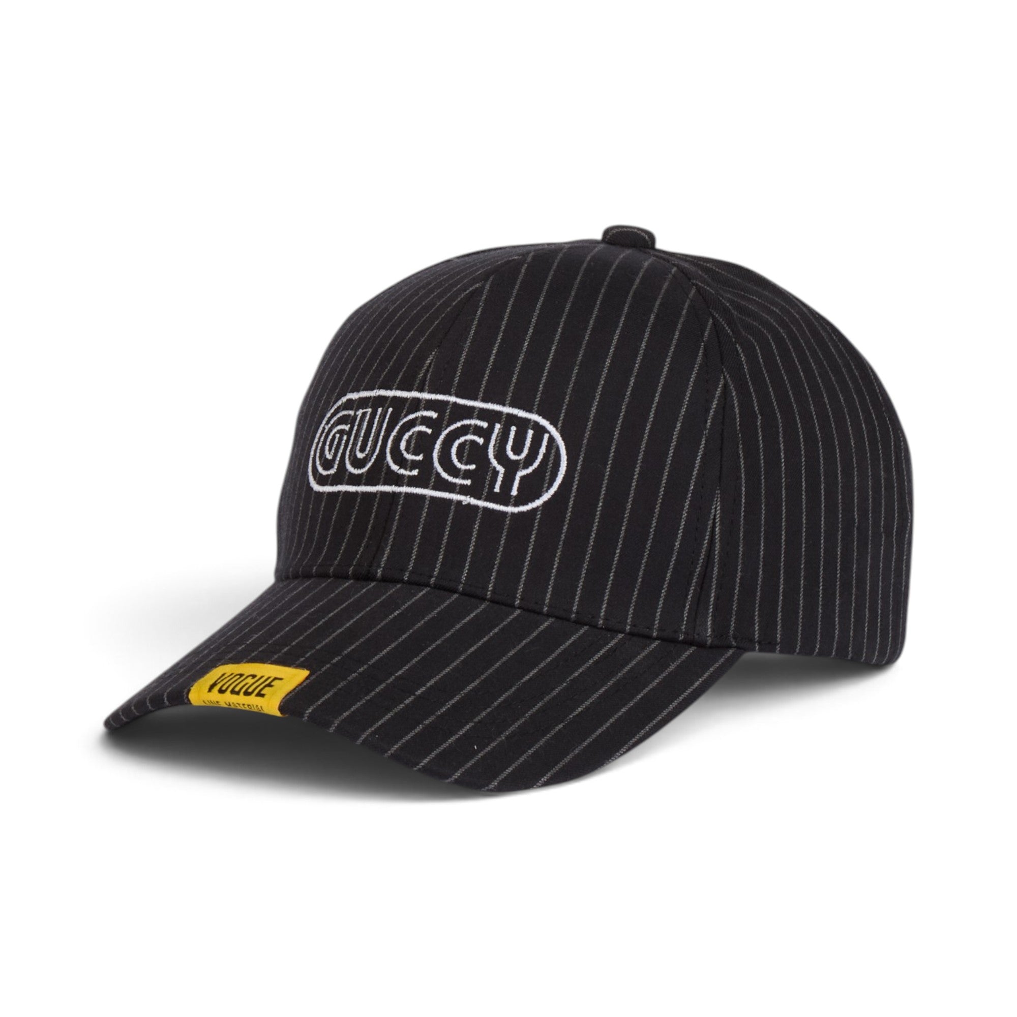 Black Pinstripe Embroidered Baseball Cap