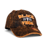 Black Vega 1985 Vintage Distressed Washed Cotton Cap – Longhorn Edition