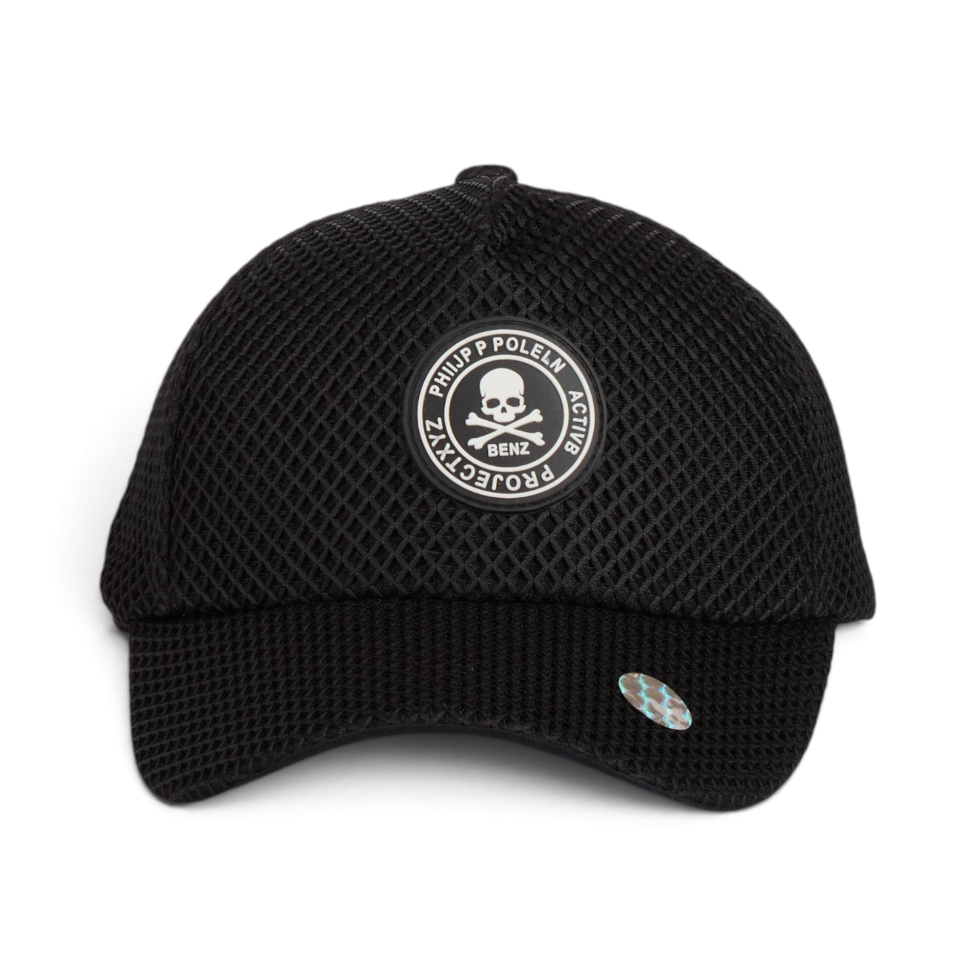 Black Full Mesh Skull Patch Cap