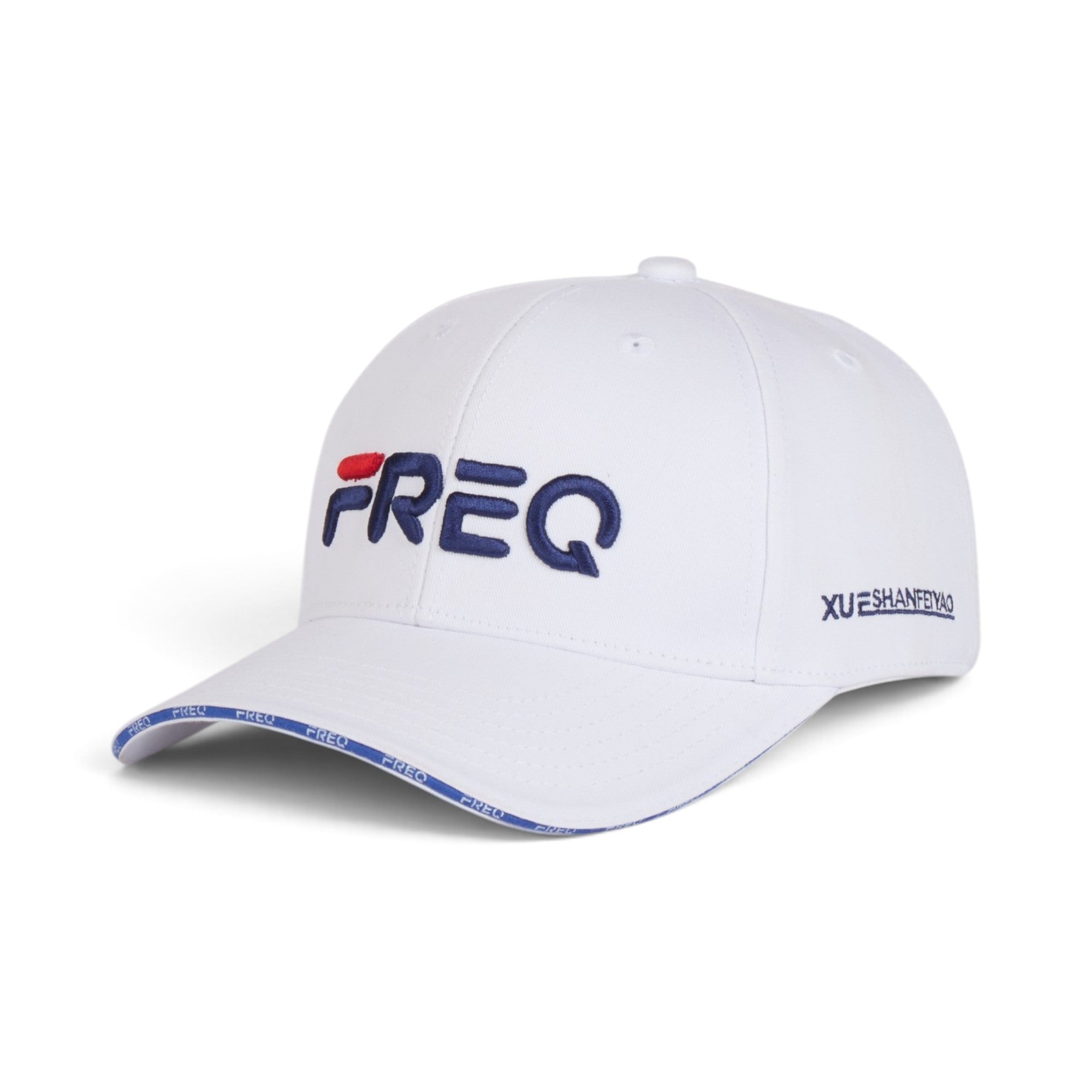White FREQ Embroidered Baseball Cap