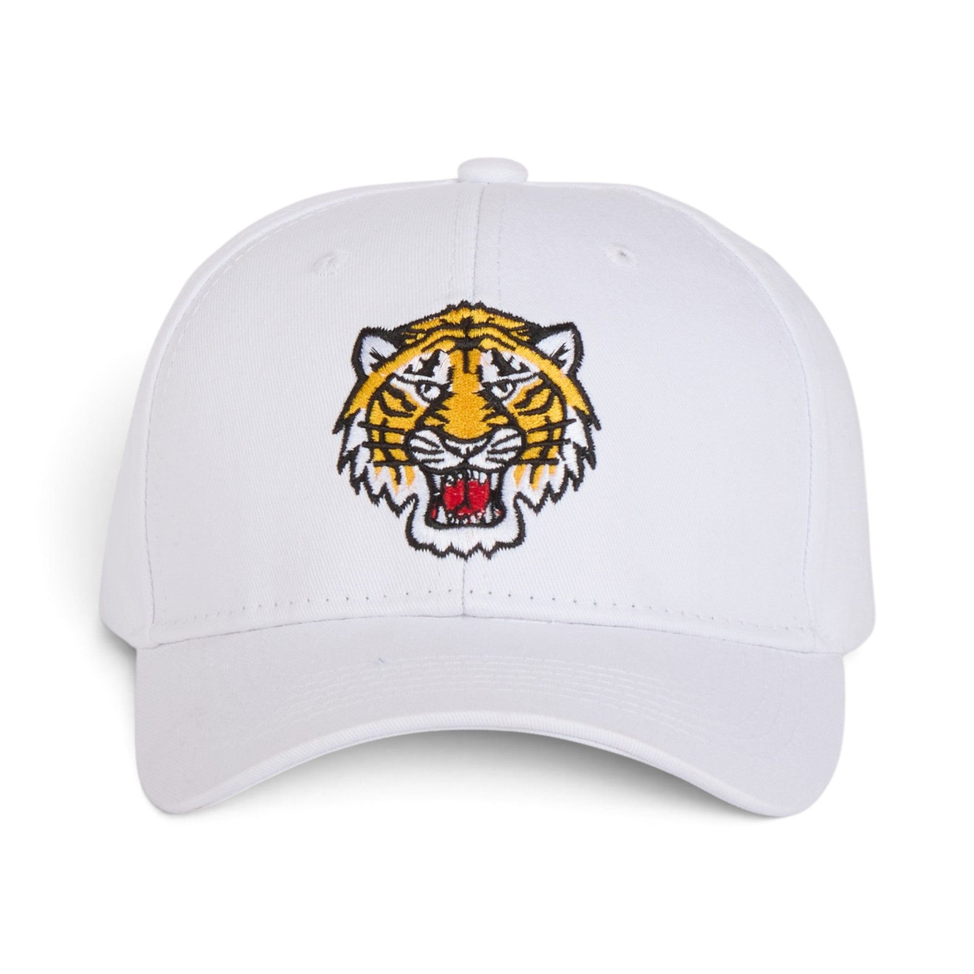Tiger Embroidered White Baseball Cap