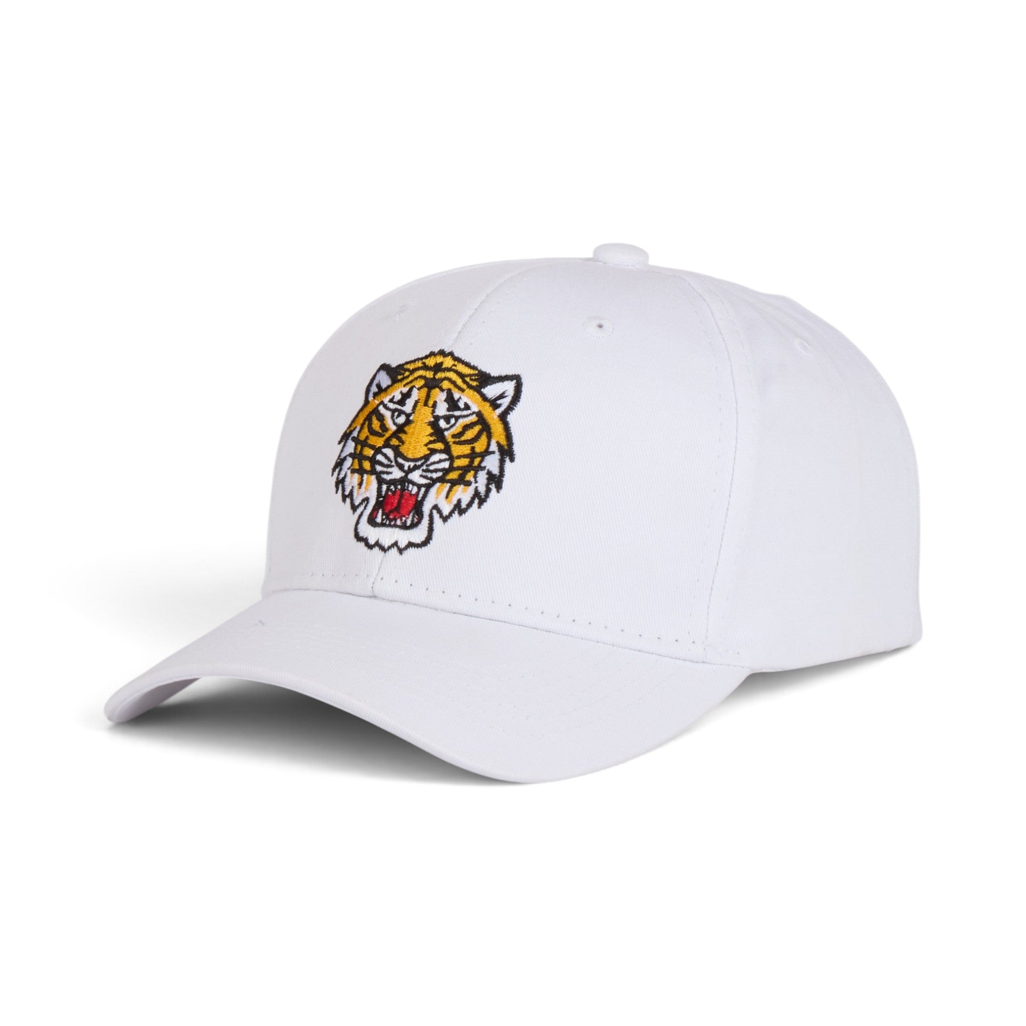 Tiger Embroidered White Baseball Cap